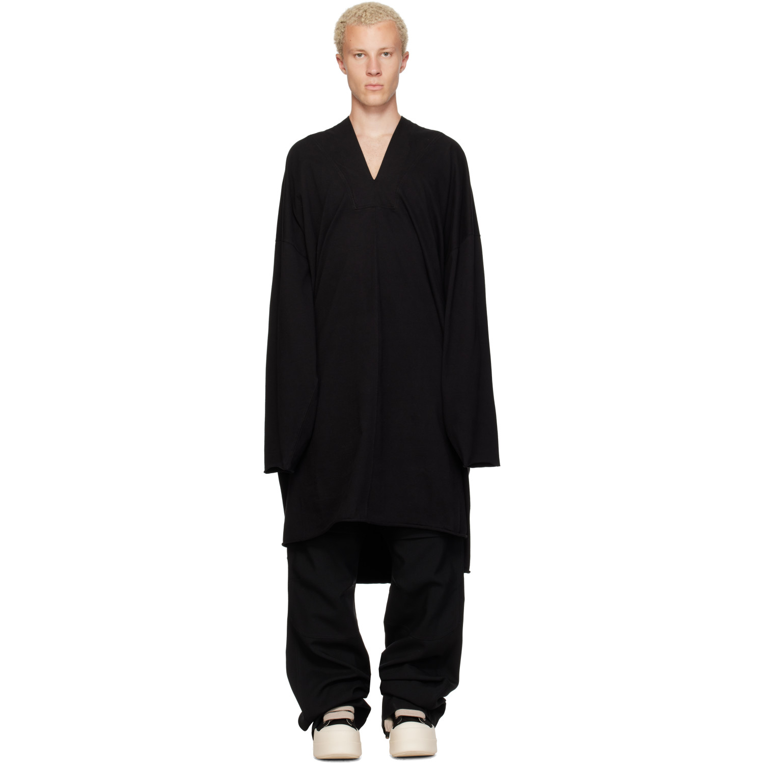 Rick Owens DRKSHDW Black Tower LS Kaftan Hoodie