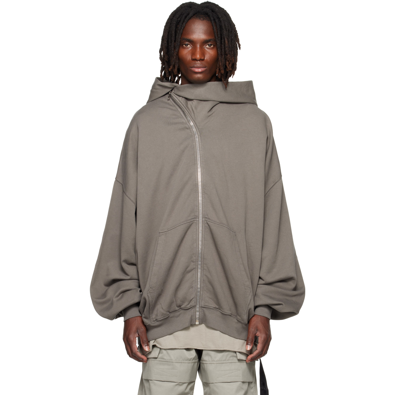 Rick Owens DRKSHDW Gray Tower Mountain Hun Hoodie