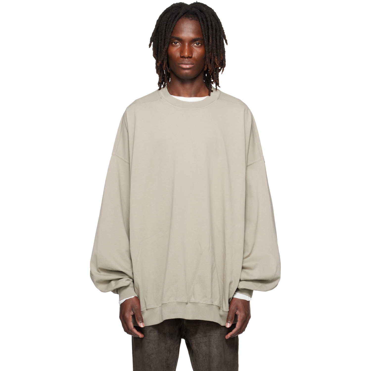 Rick Owens DRKSHDW Gray Tower Hun Crewneck Sweatshirt