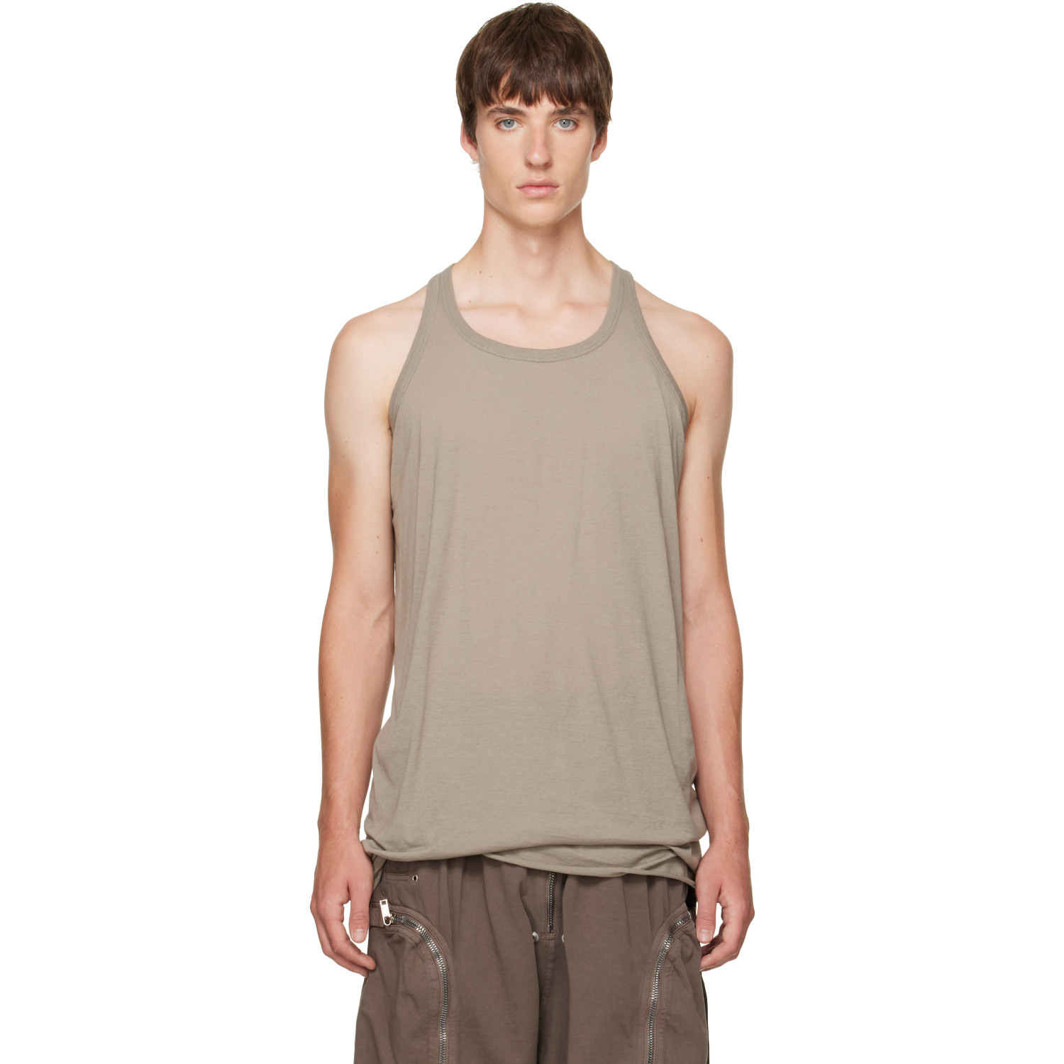 Rick Owens DRKSHDW Taupe Tower Loose Tank Top