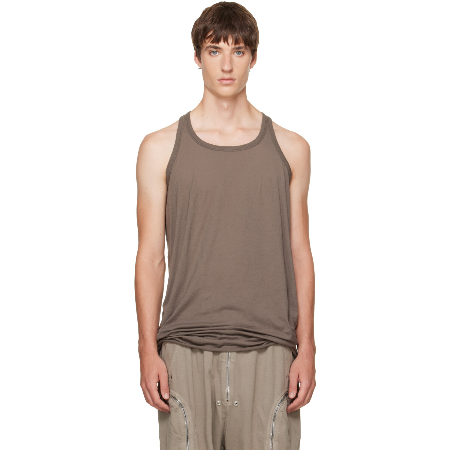 Rick Owens DRKSHDW Brown Tower Loose Tank Top