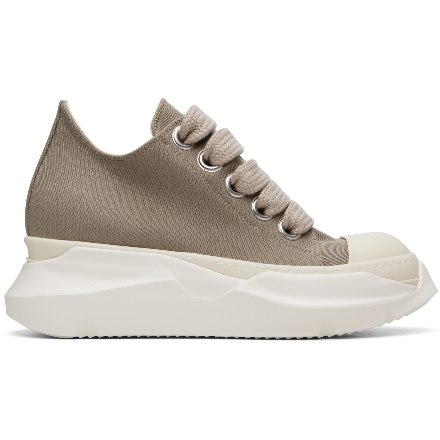 Rick Owens DRKSHDW Taupe Tower Jumbolace Abstract Low Sneaks Sneakers