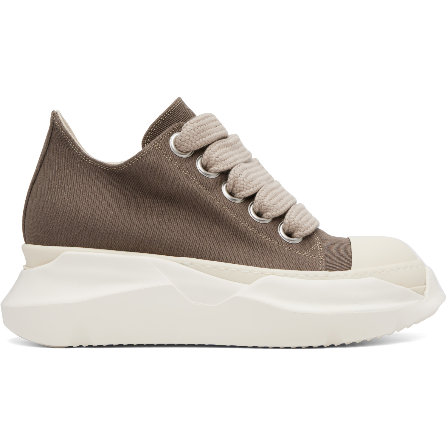 Rick Owens DRKSHDW Taupe Tower Jumbolace Abstract Low Sneaks Sneakers