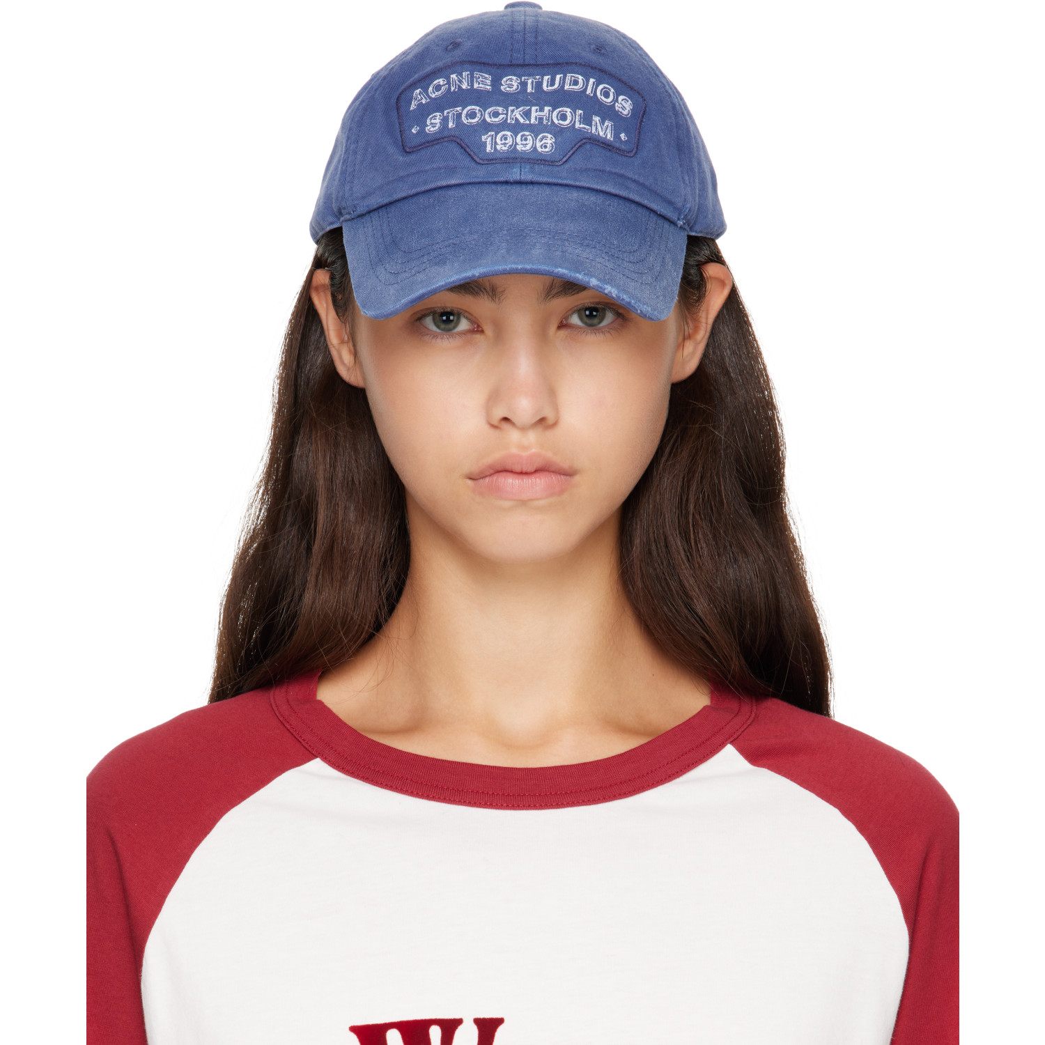 Acne Studios Blue Screenprint Baseball Cap