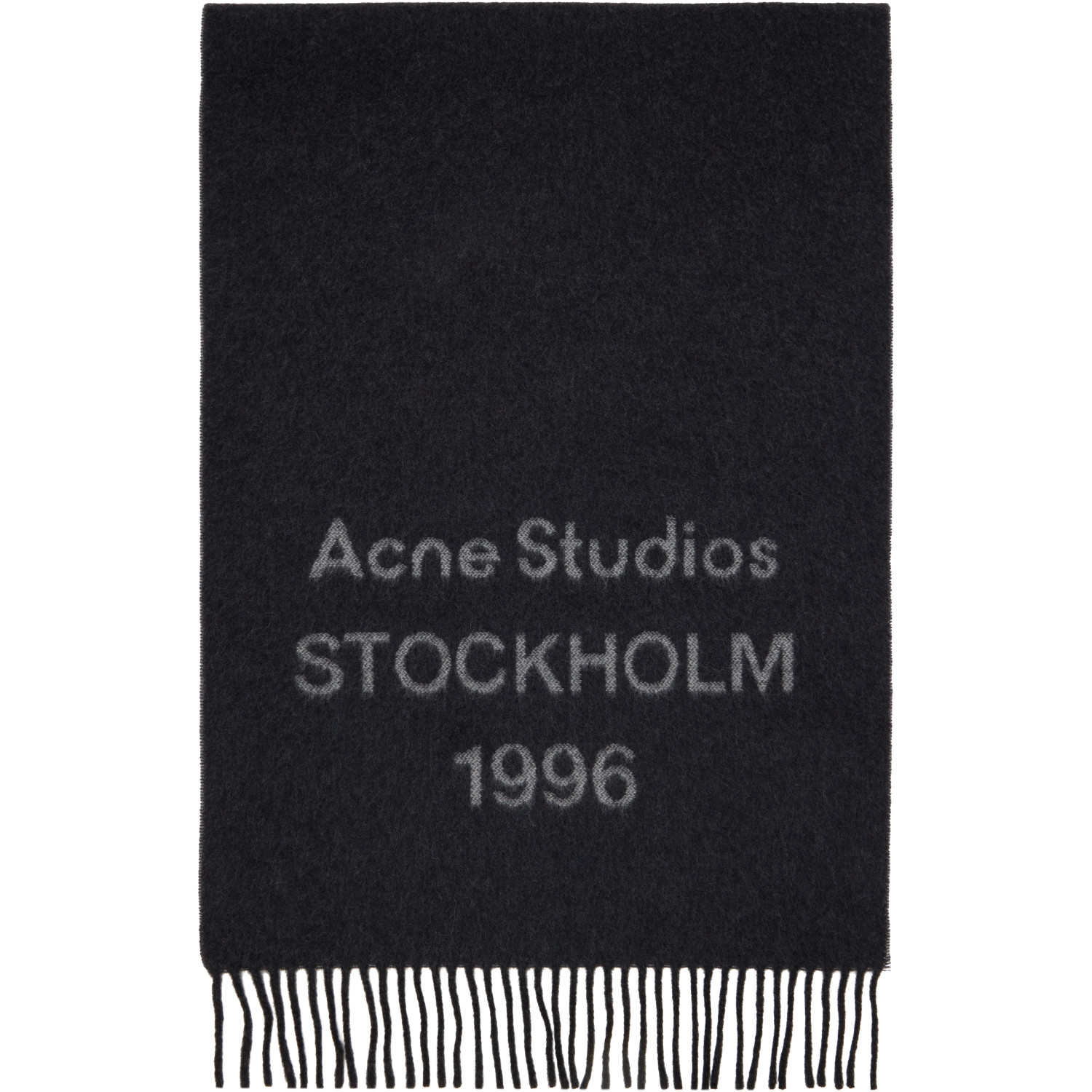 Acne Studios Black Logo Scarf