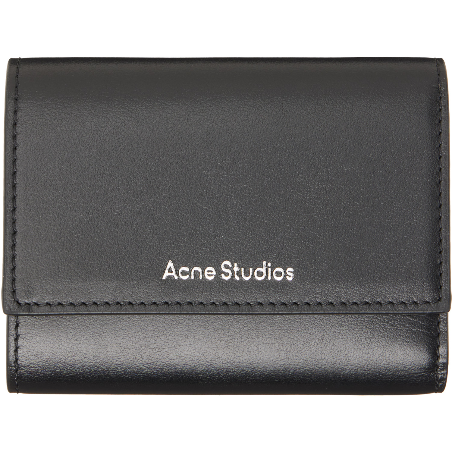 Acne Studios Black Trifold Leather Wallet