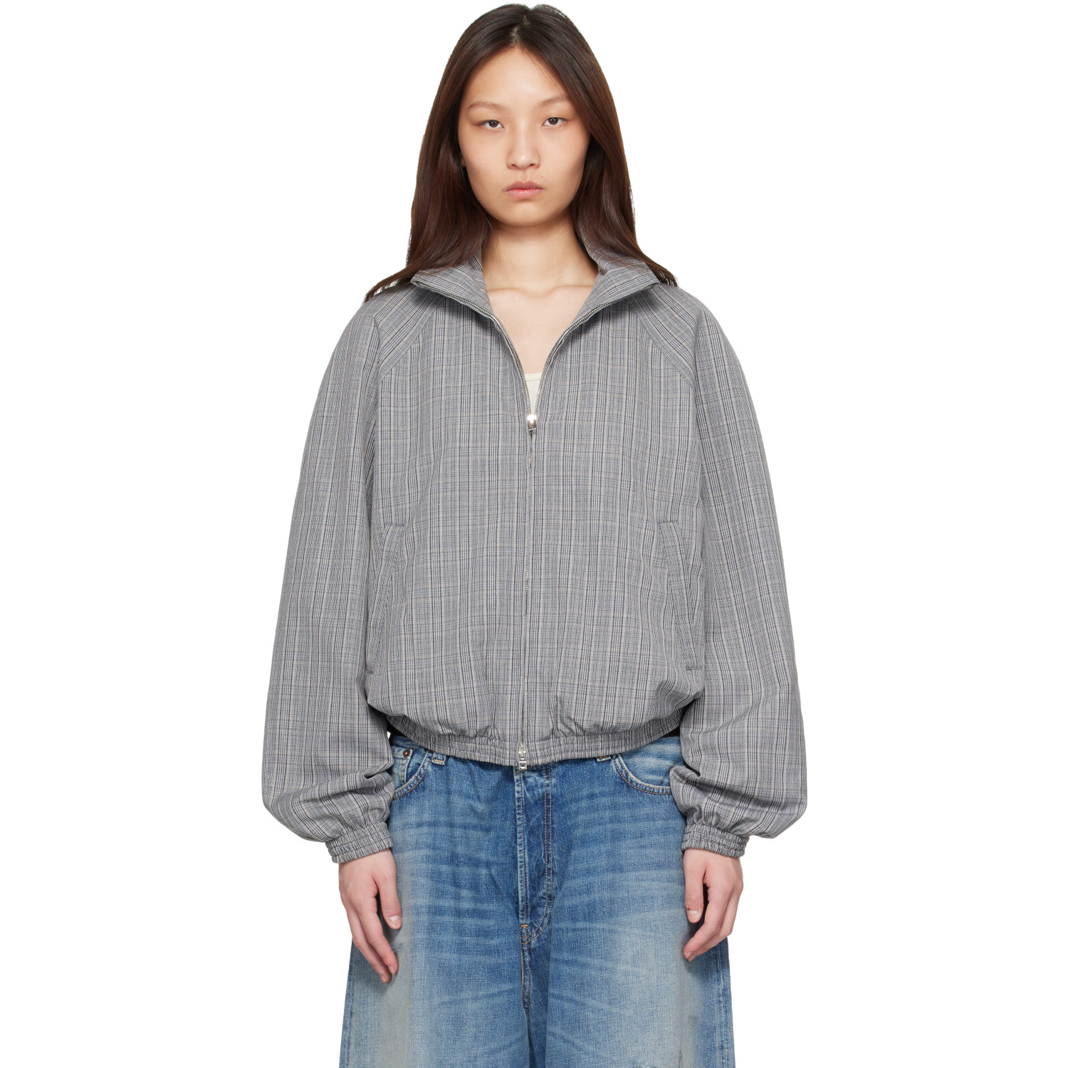 Acne Studios Gray Technical Check Jacket