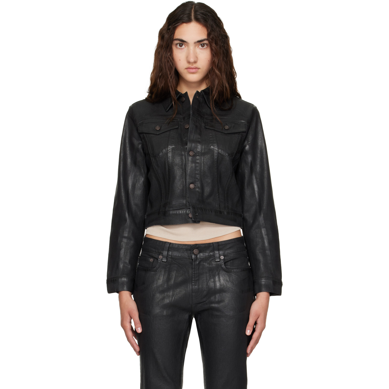 Acne Studios Black Fitted Denim Jacket