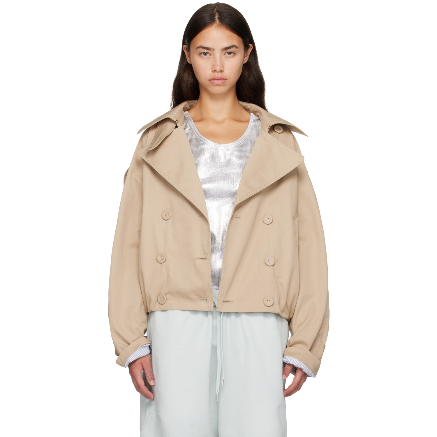 Acne Studios Beige Short Trench Jacket