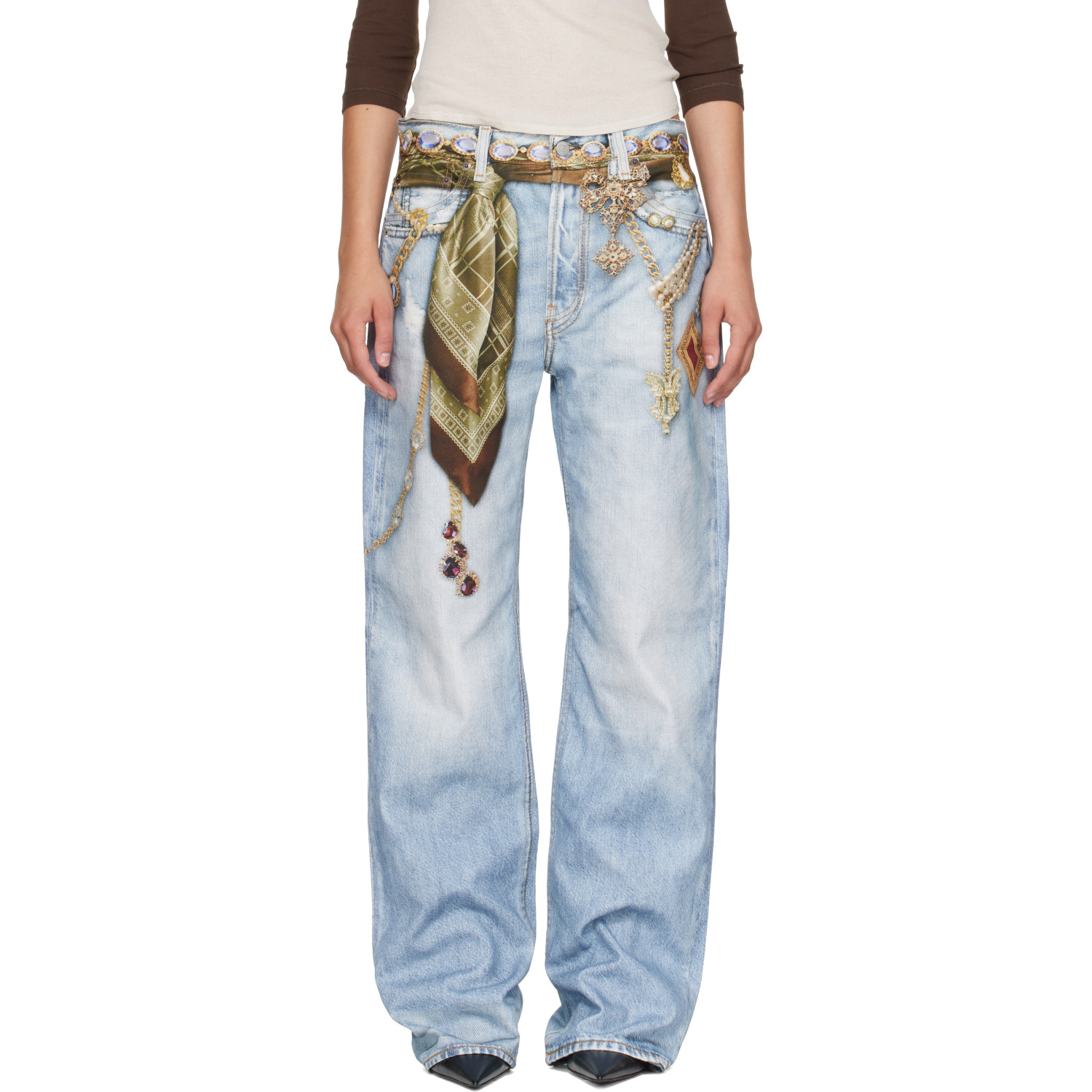 Acne Studios Blue Trompe-L'Oeil Jewellery Jeans