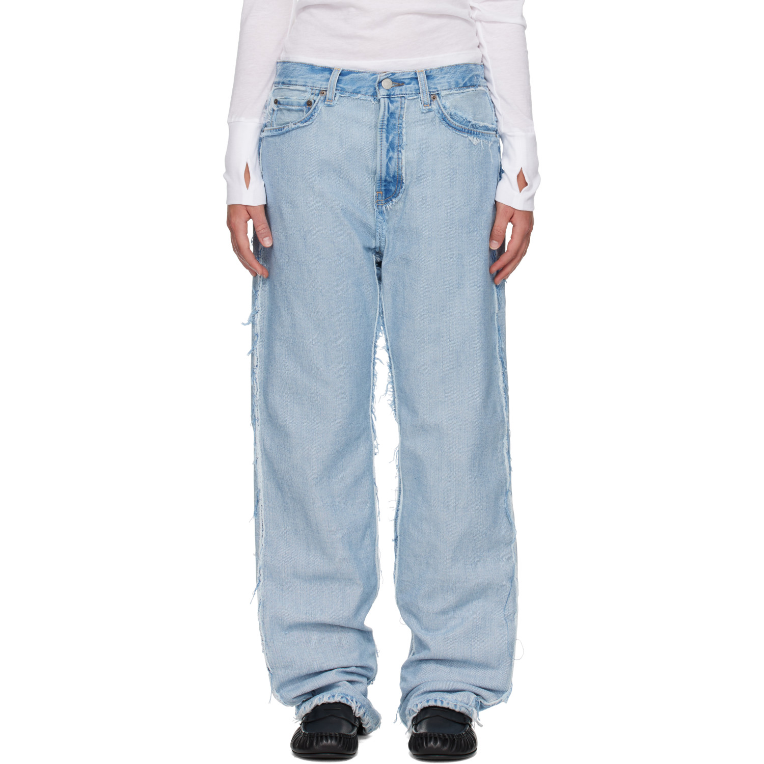 Acne Studios Blue Frayed Jeans