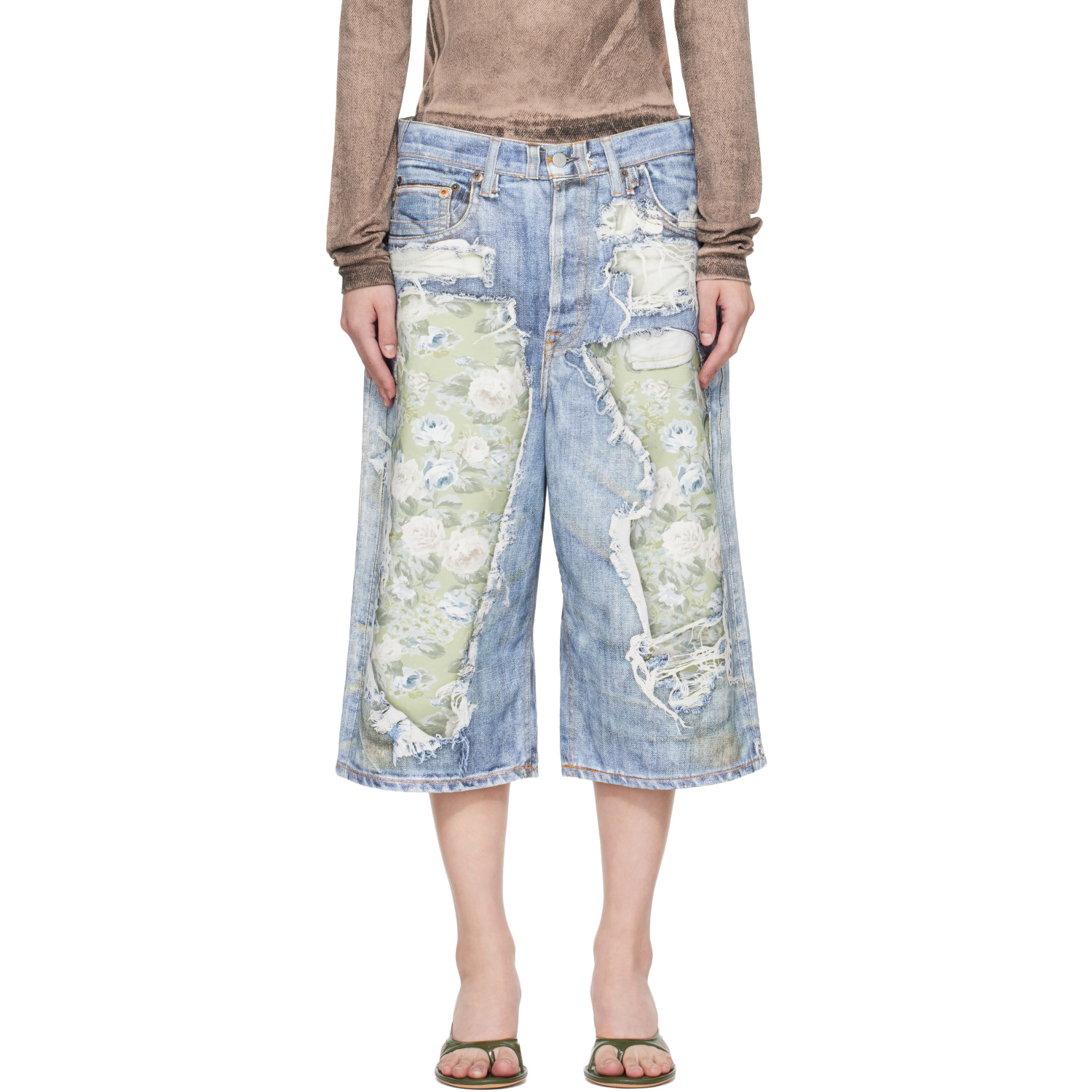 Acne Studios Blue Trompe-l’Oeil Denim Shorts