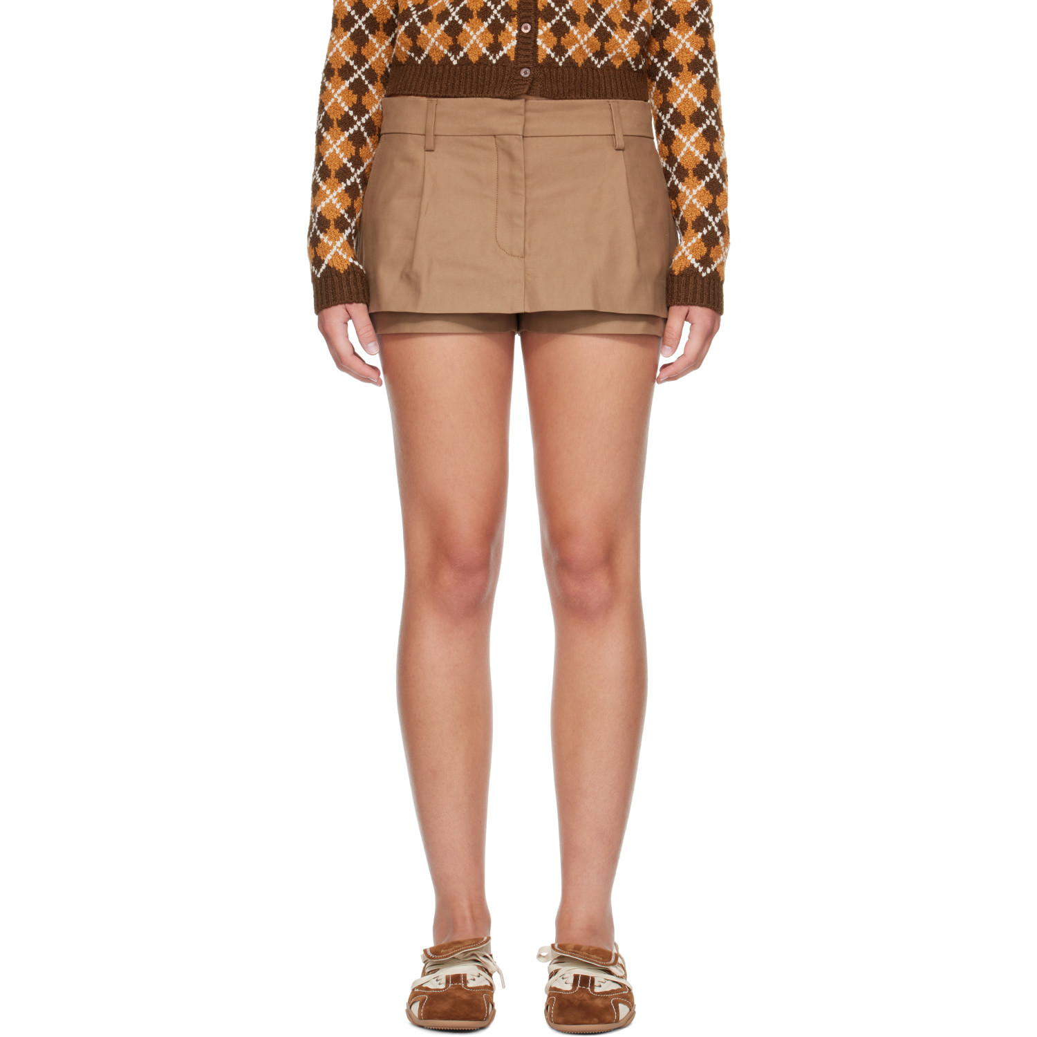 Acne Studios Beige Layered Satin Skort