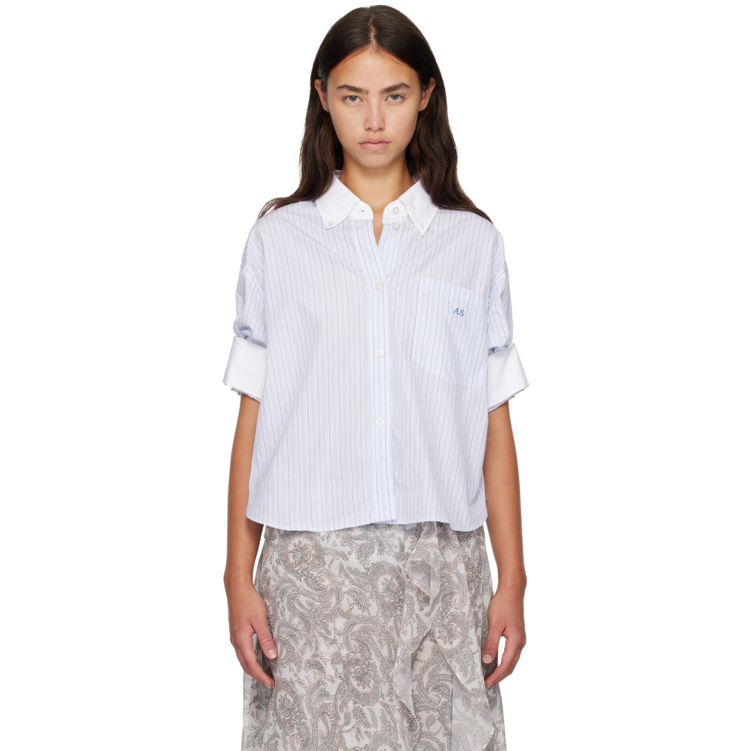 Acne Studios Blue Pinstripe Button-Up Shirt