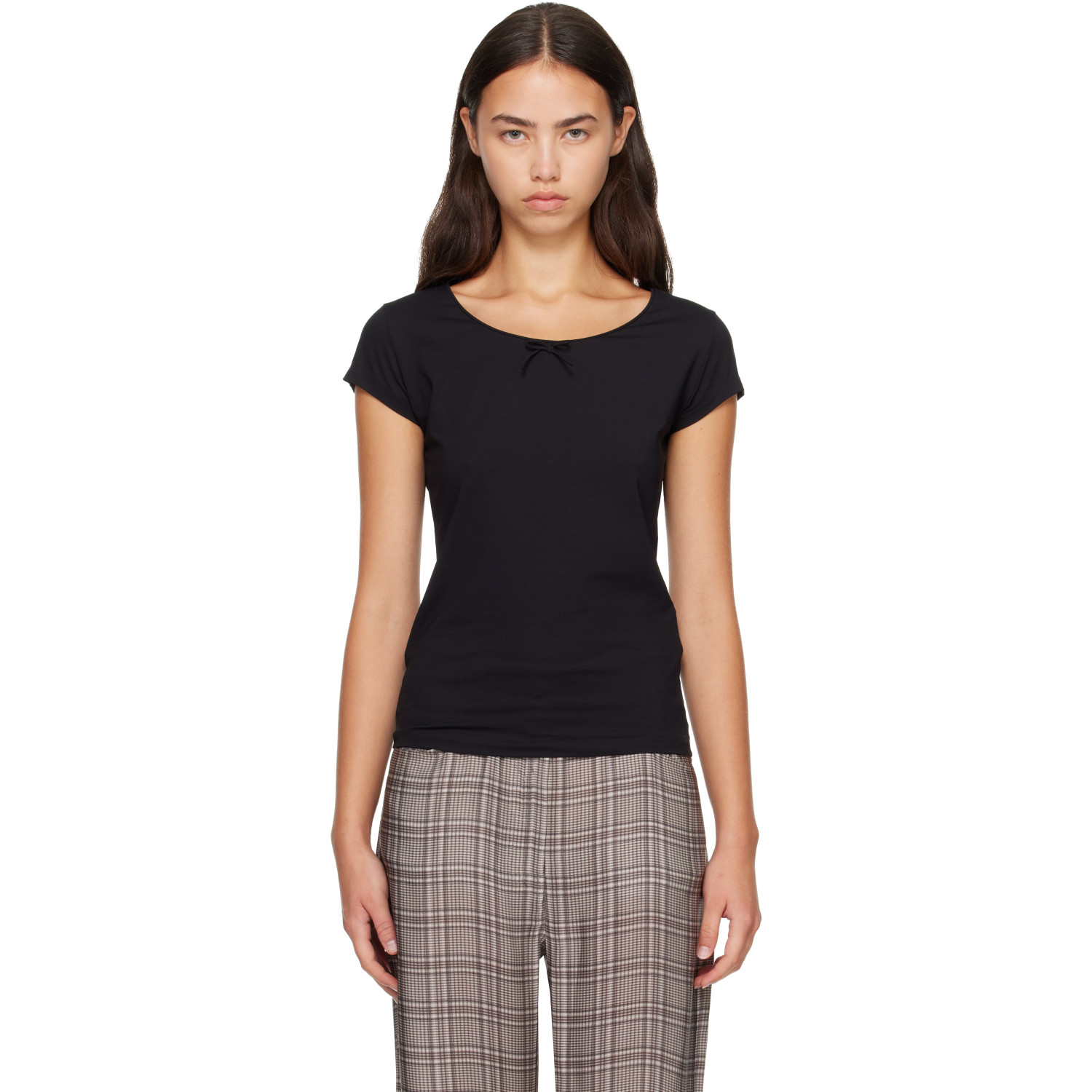 Acne Studios Black Jersey Bow T-shirt