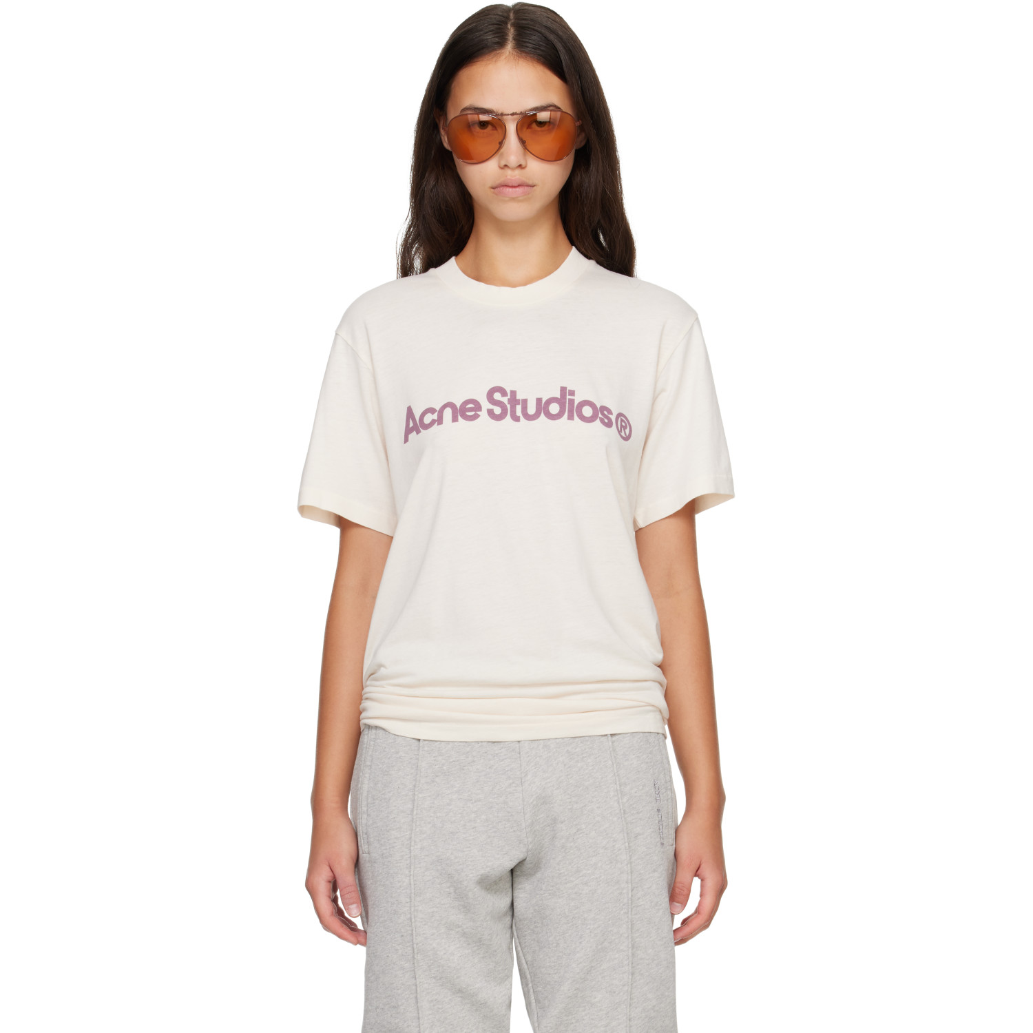 Acne Studios Beige Graphic T-shirt