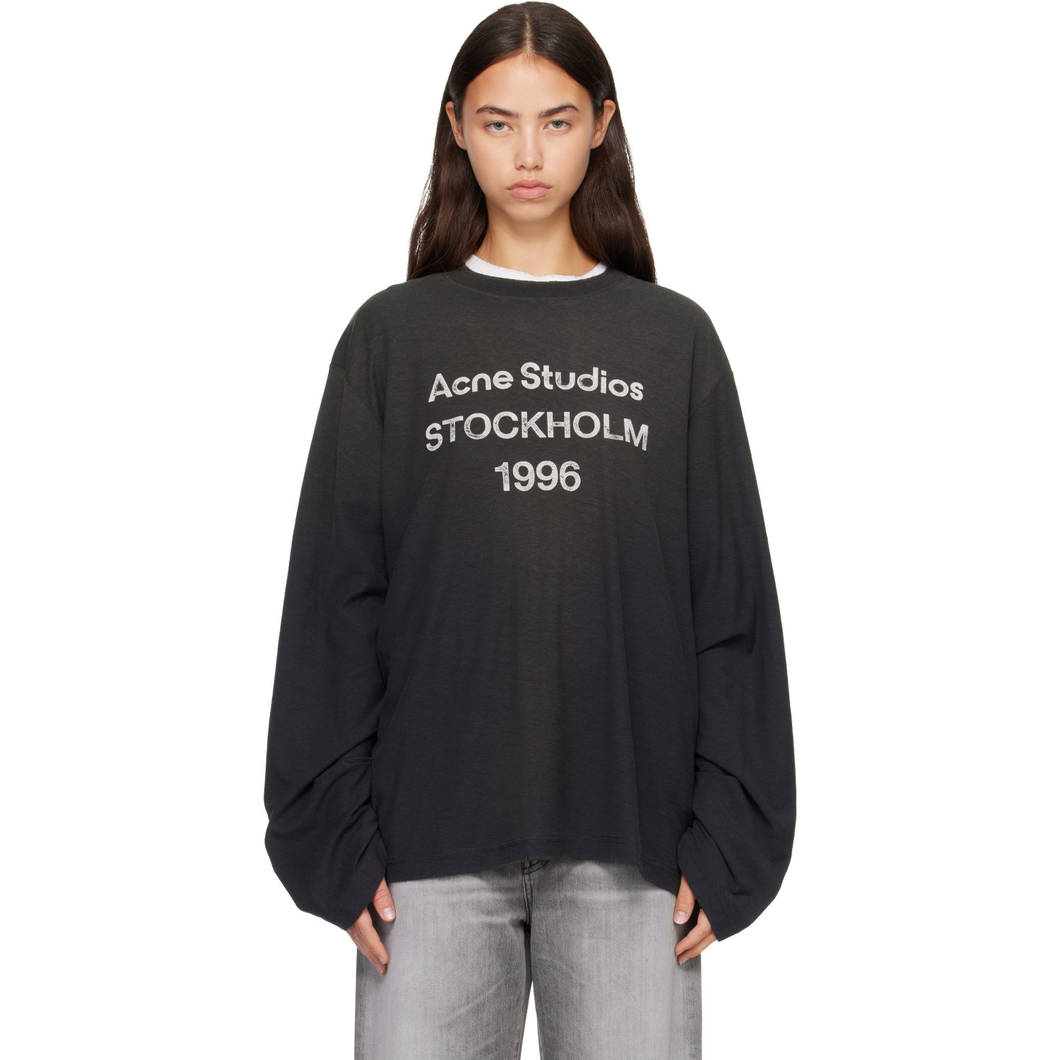 Acne Studios Black Sprayed '1996' Logo T-shirt