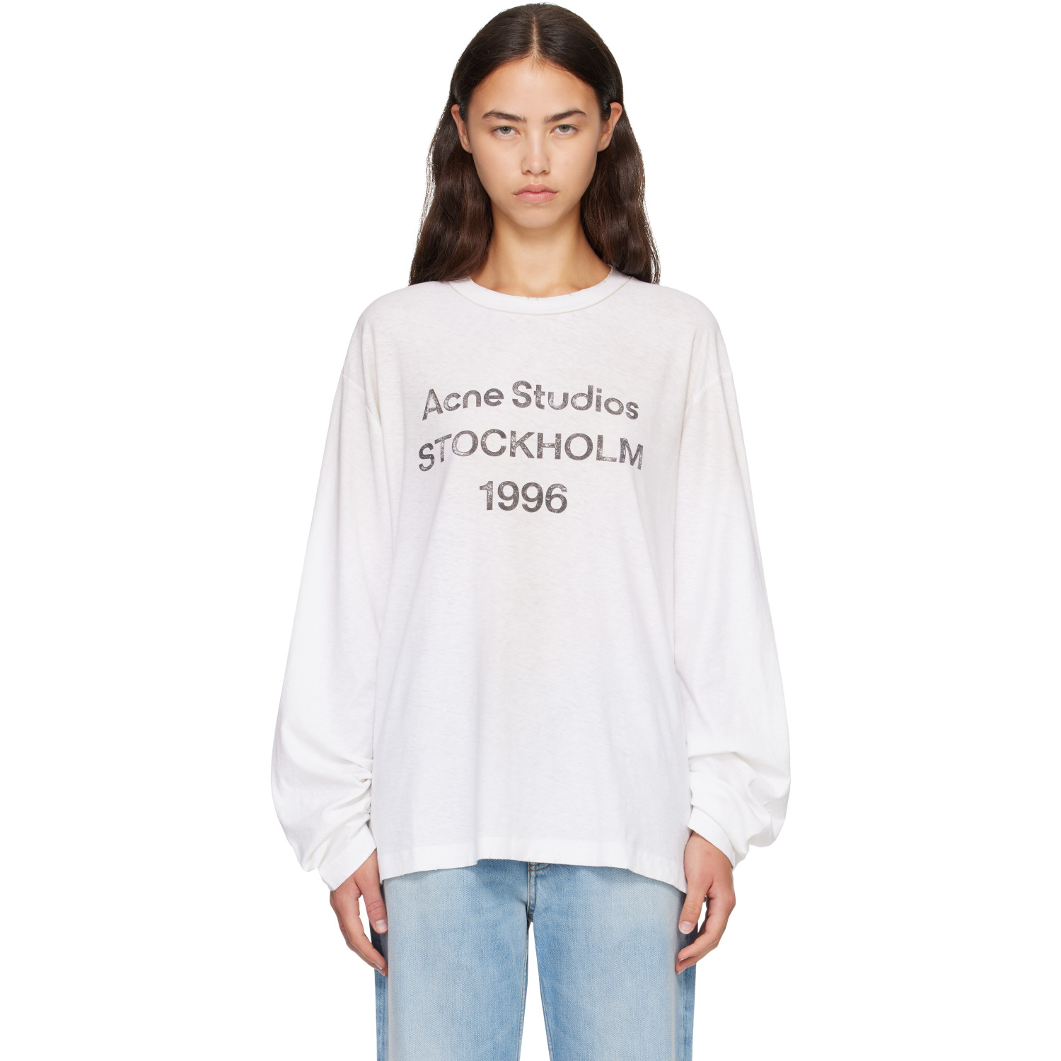 Acne Studios White Sprayed '1996' Logo T-shirt