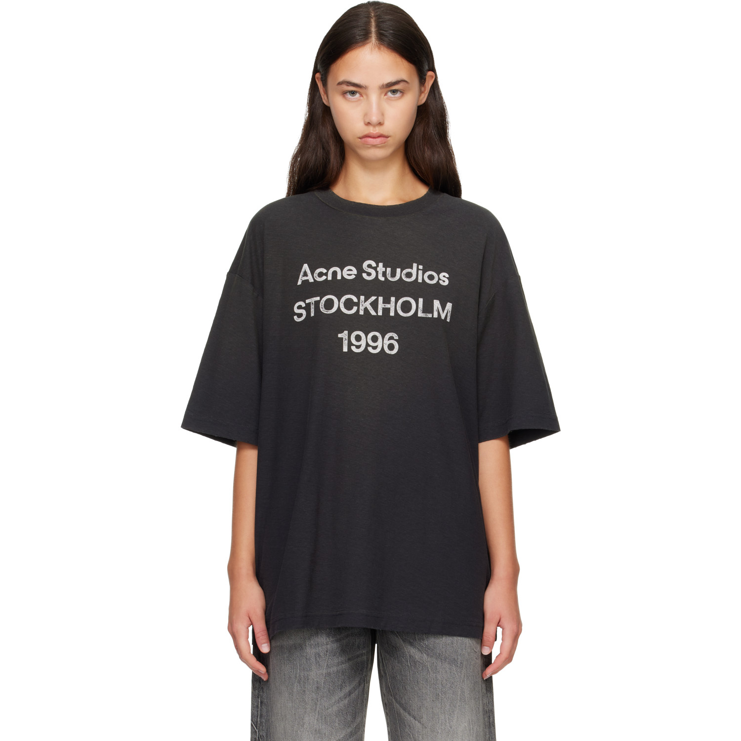 Acne Studios Black Sprayed Logo T-shirt