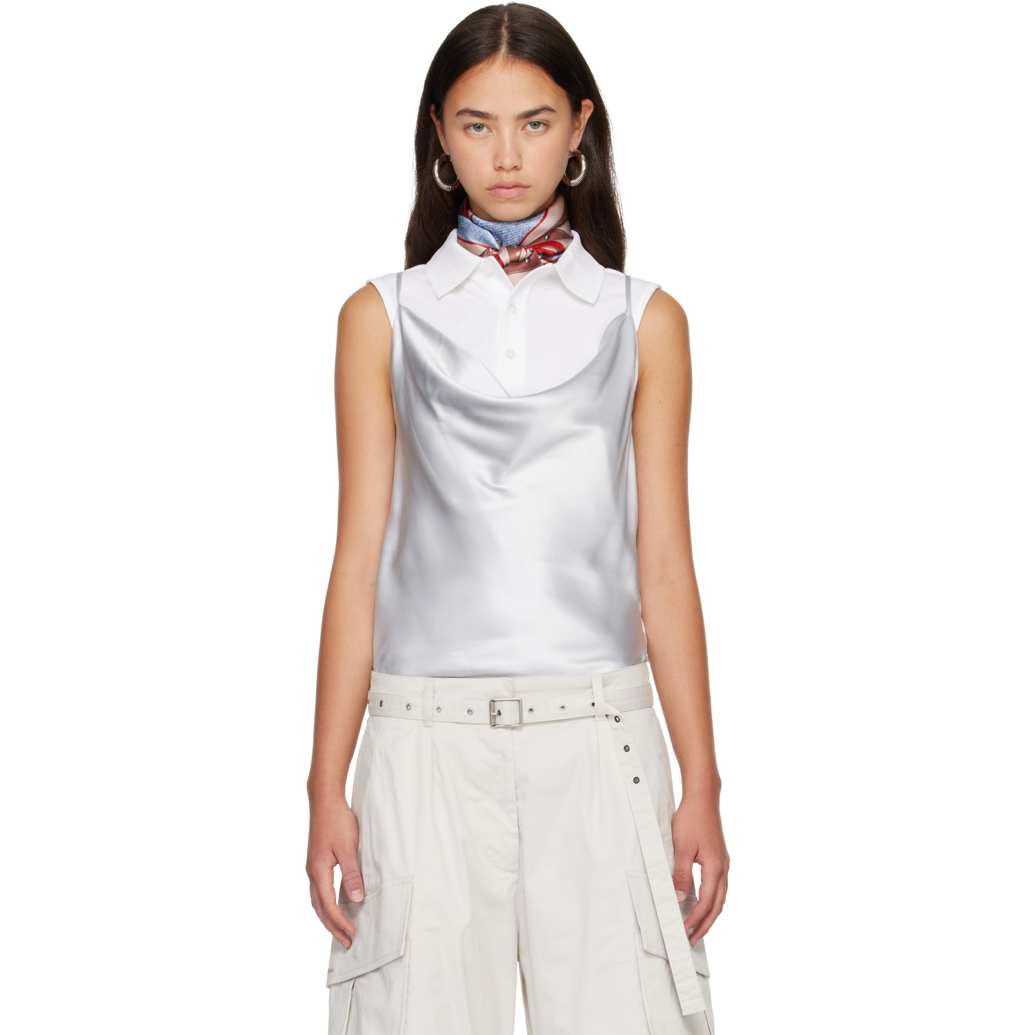 Acne Studios Silver Shiny Satin Top