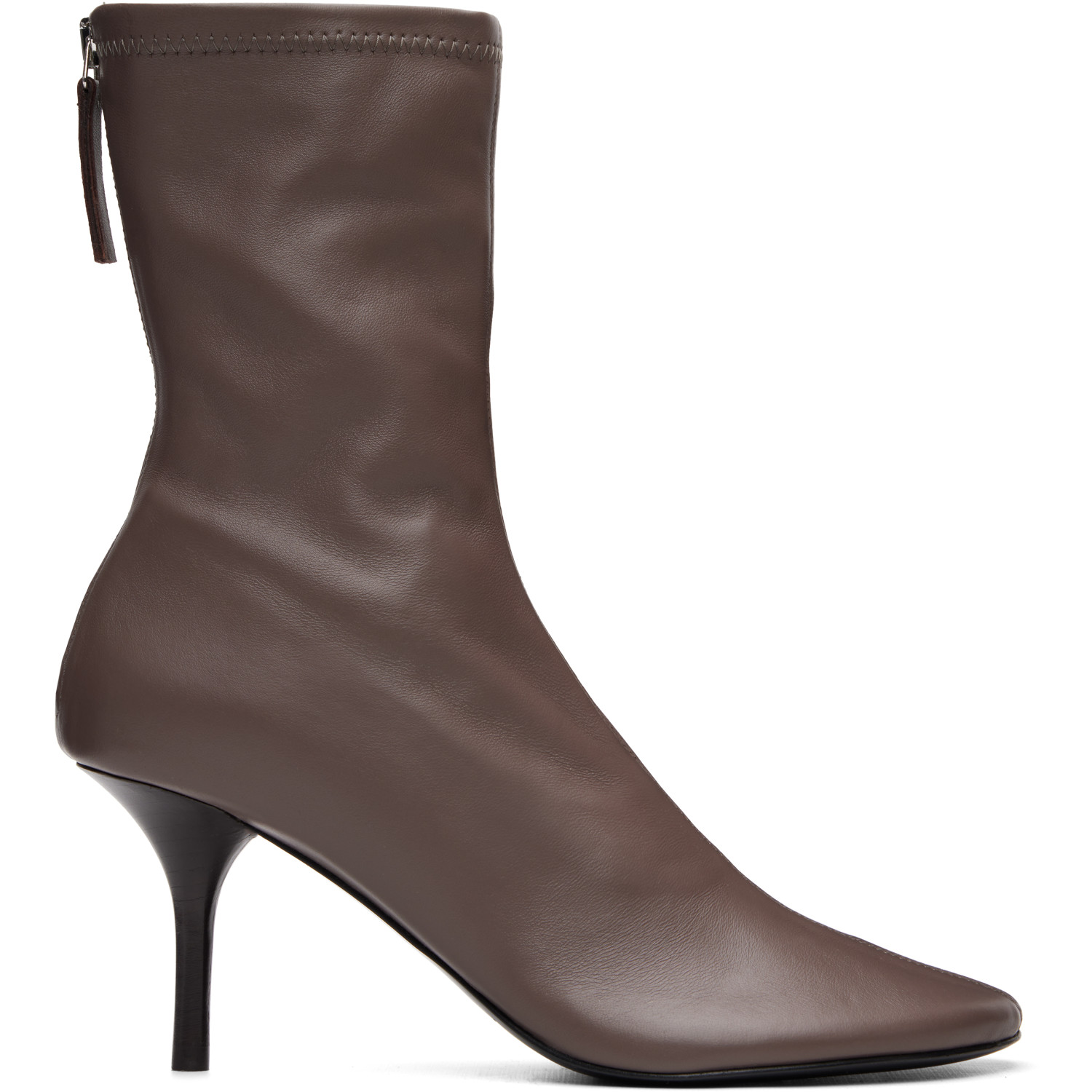 Acne Studios Brown Stretch Leather Ankle Boots