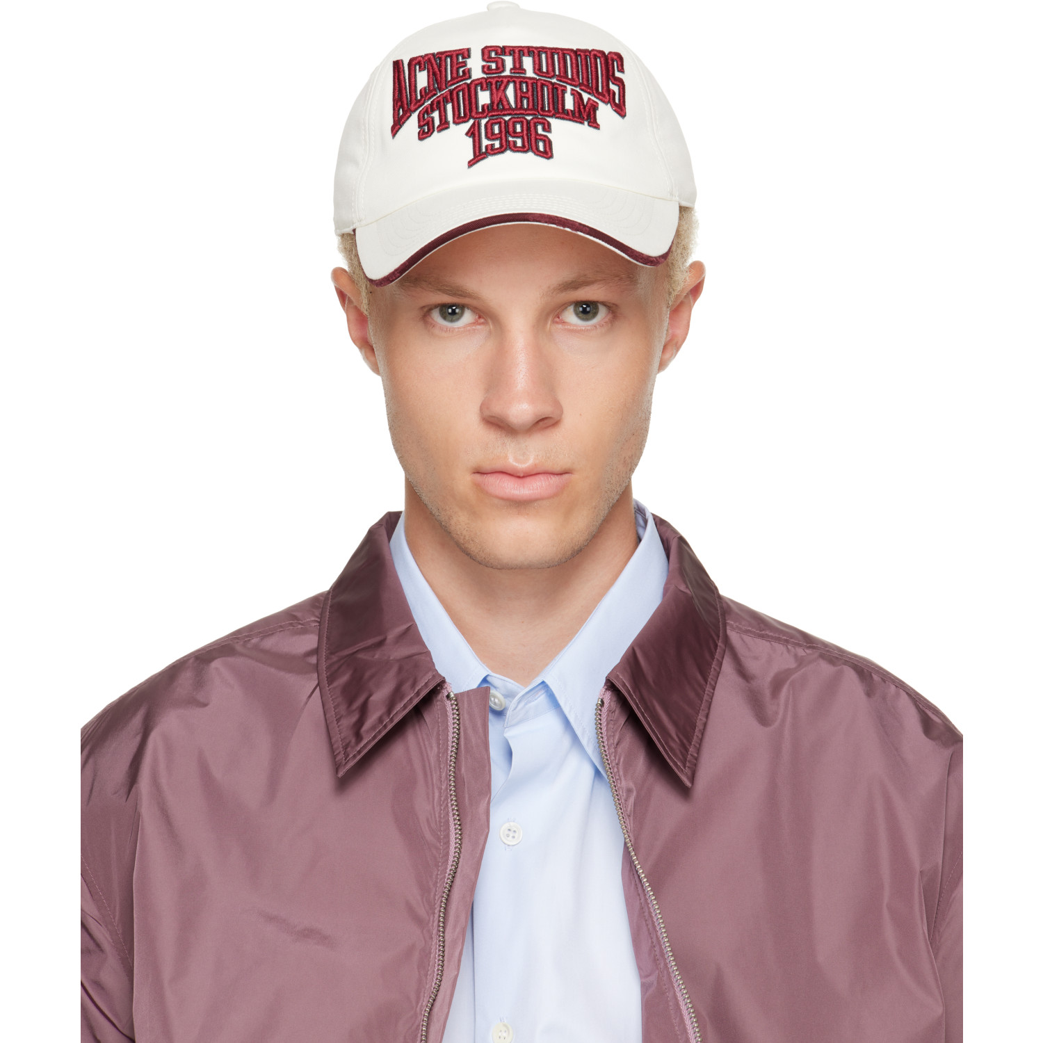 Acne Studios Off-White Embroidered Logo Cap