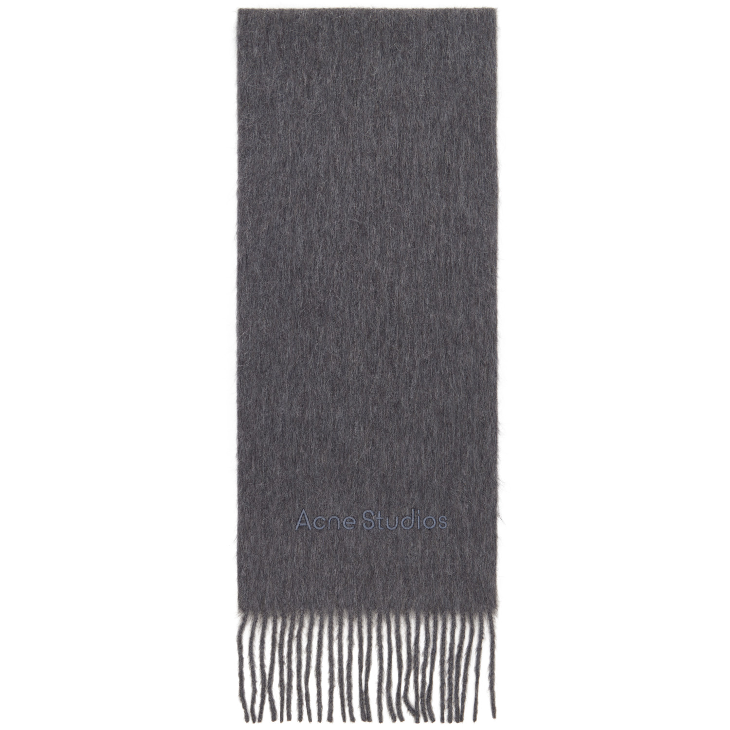 Acne Studios Gray Wool Logo Scarf
