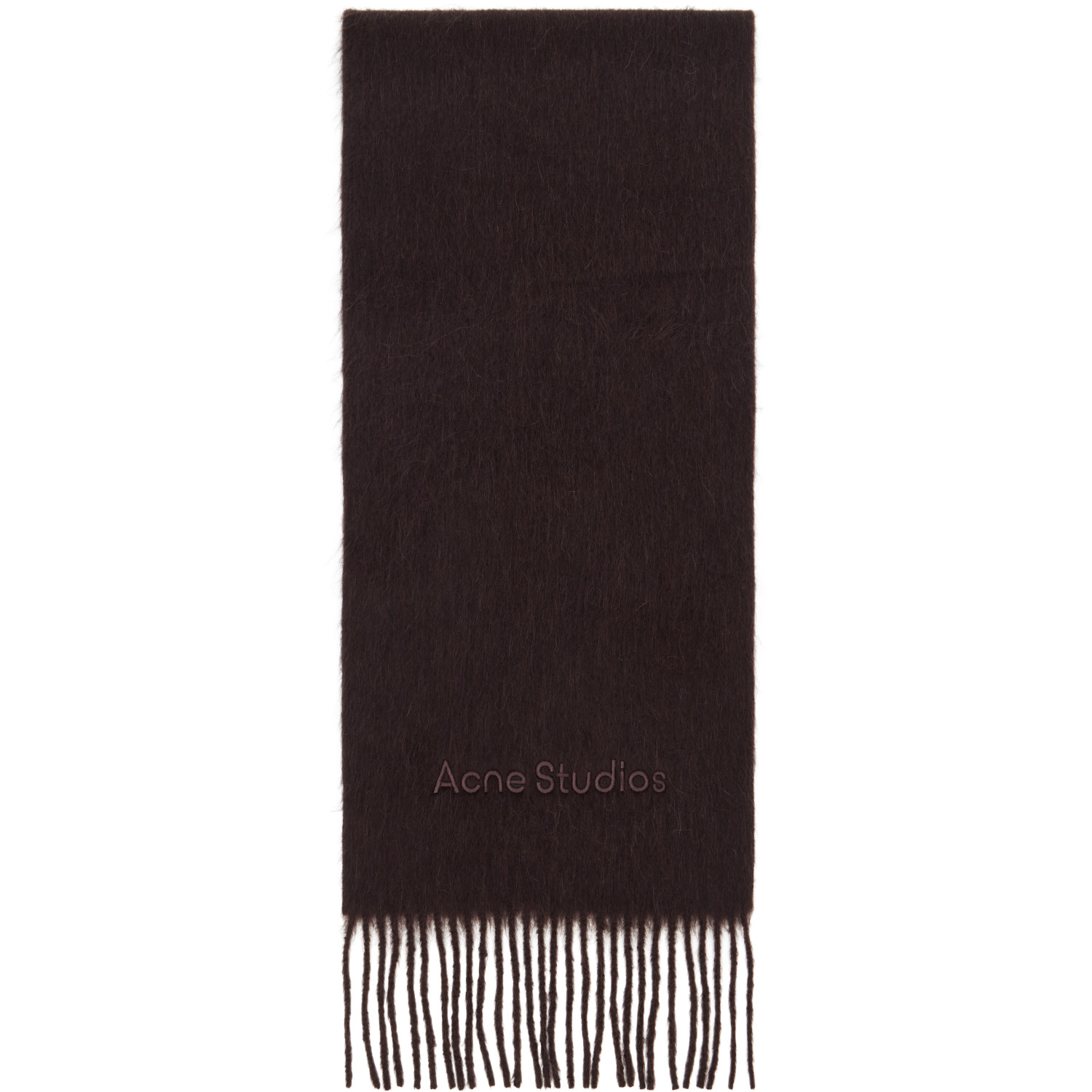 Acne Studios Beige Fringed Wool Scarf