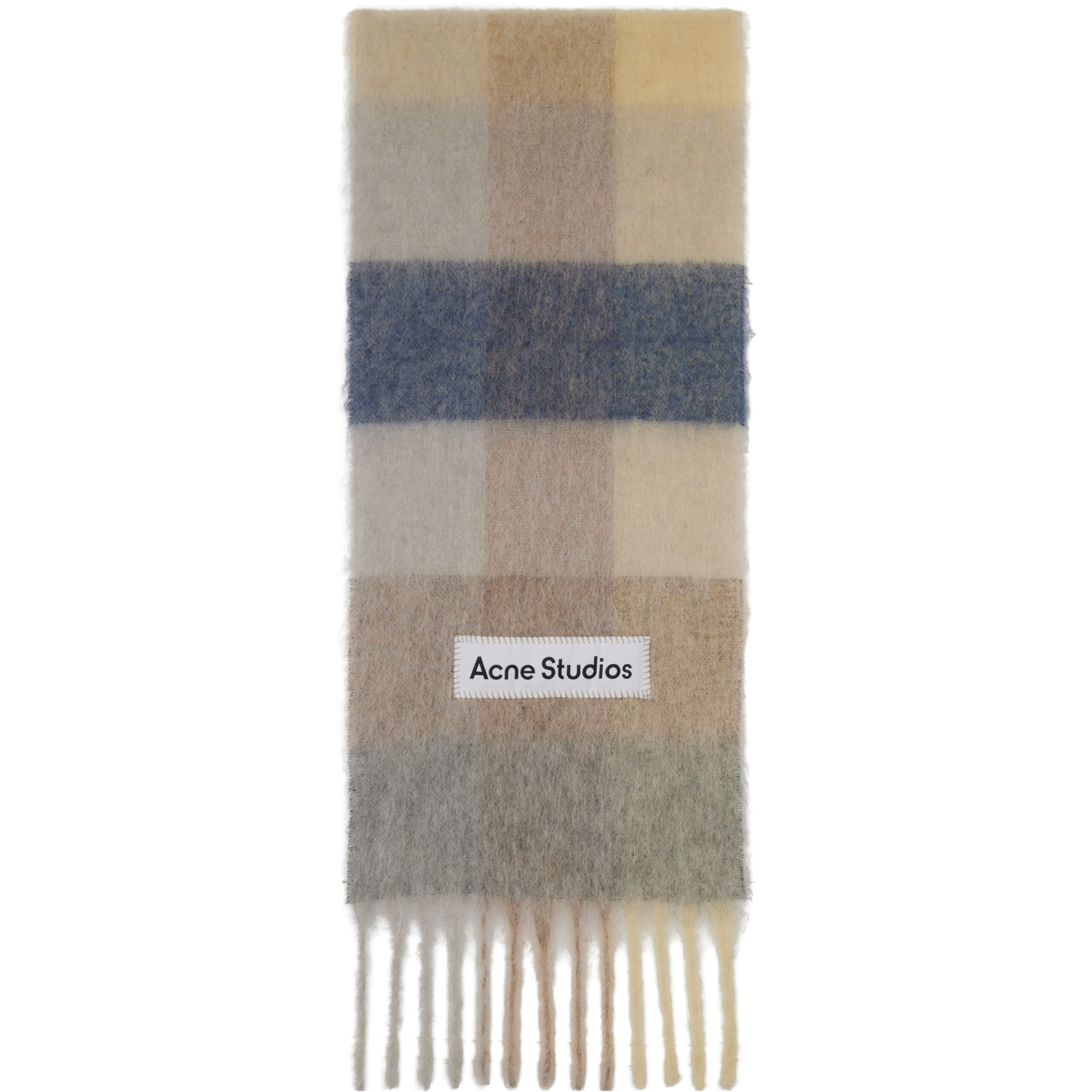 Acne Studios Beige & Off-White Check Wool Scarf