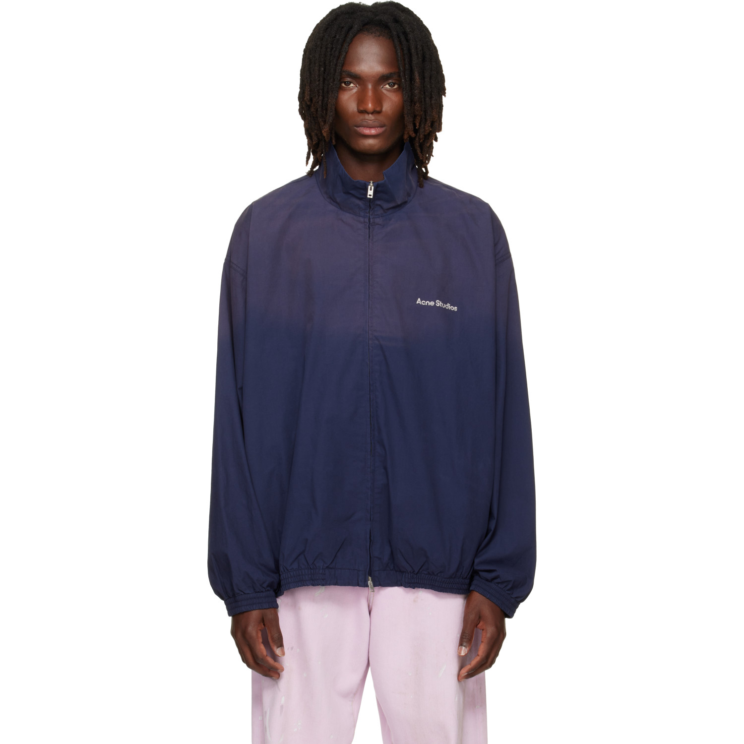 Acne Studios Navy Washed Logo Jacket