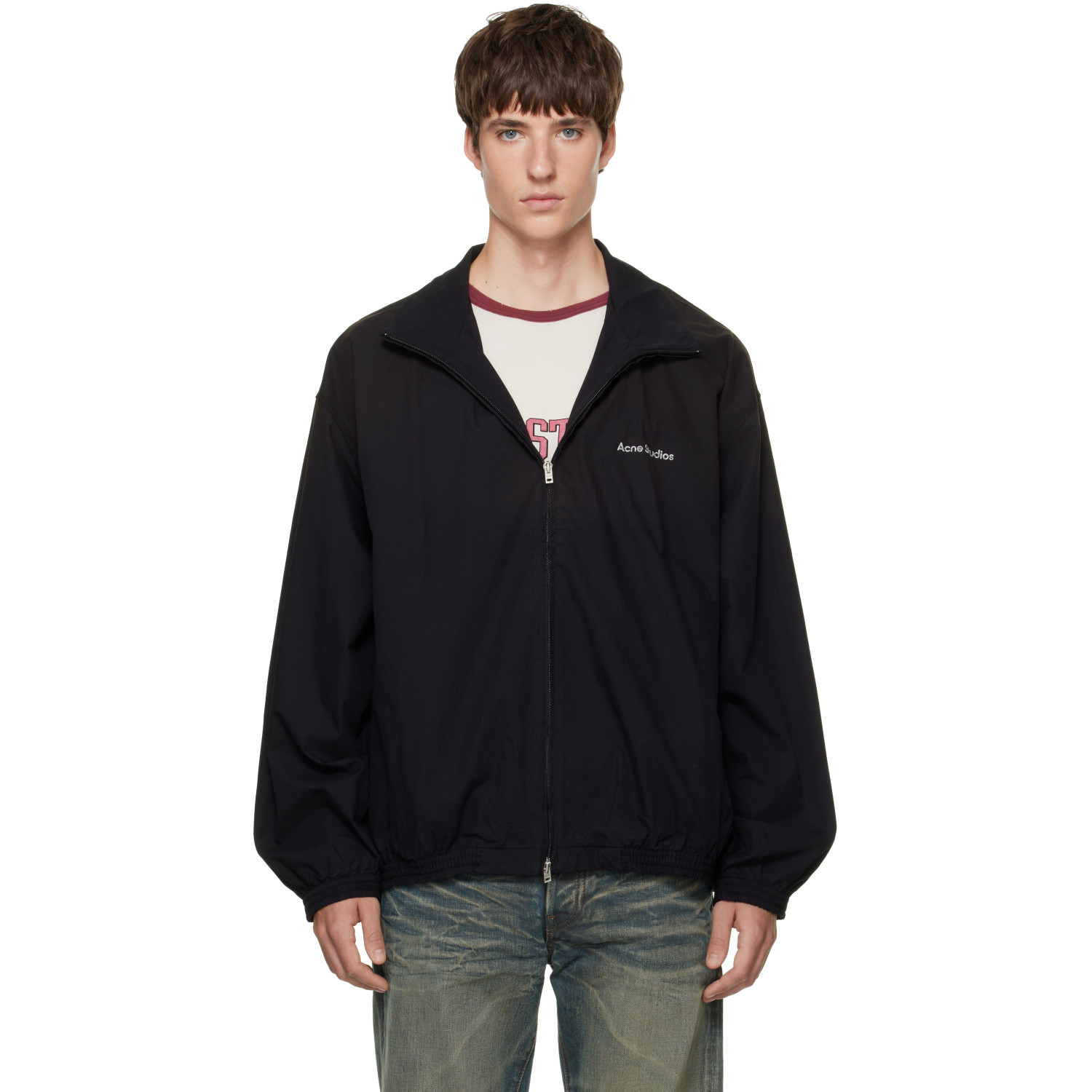 Acne Studios Black Washed Logo Jacket