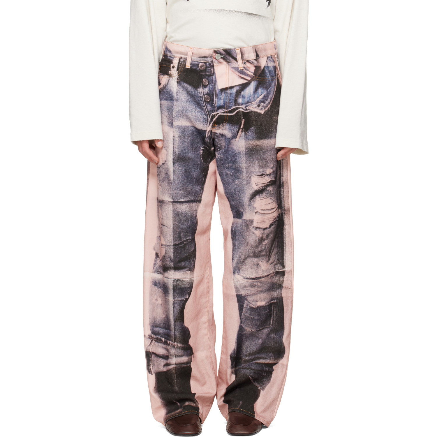 Acne Studios Pink Trompe-L'oeil 1981 Jeans