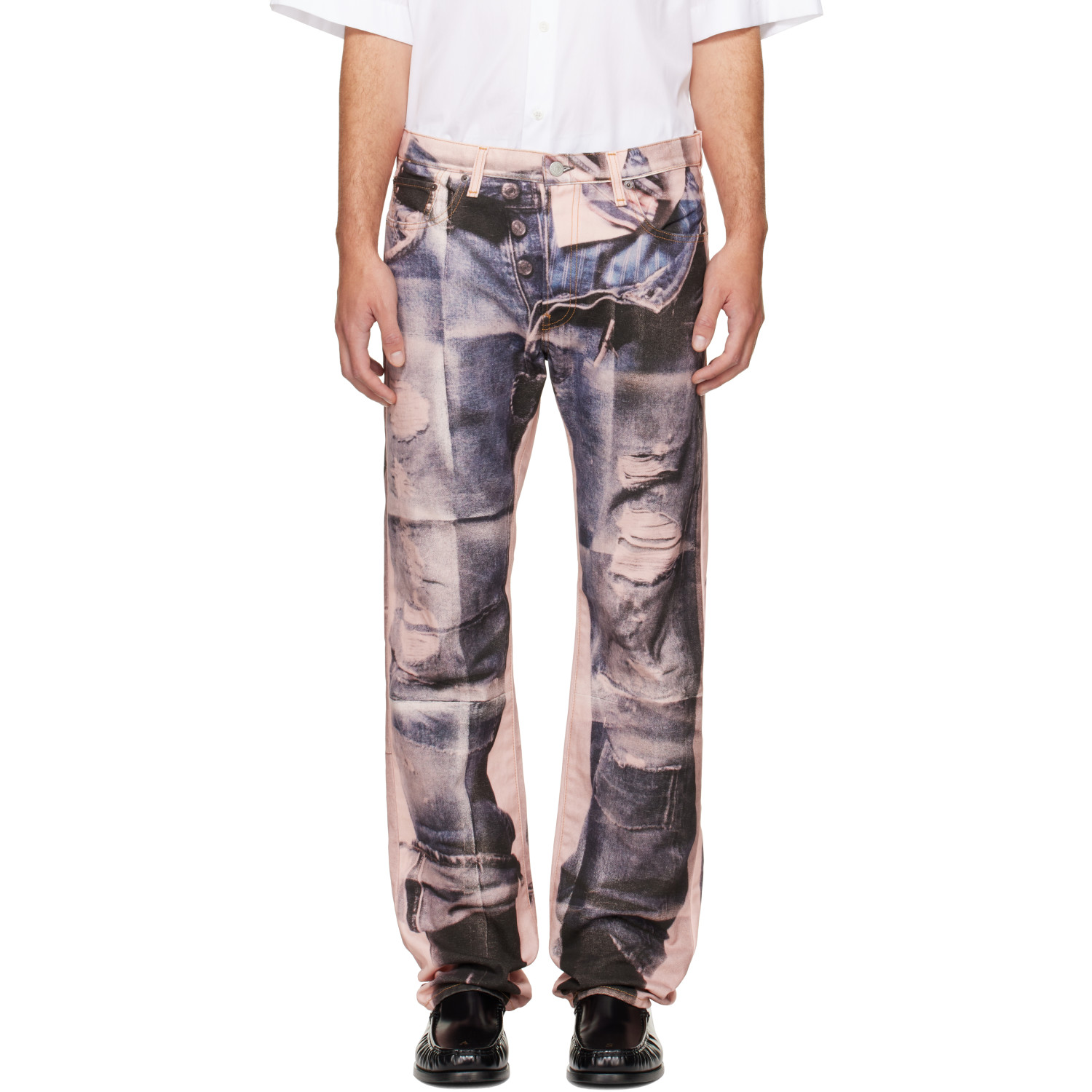 Acne Studios Pink Trompe-L'oeil 1996M Jeans