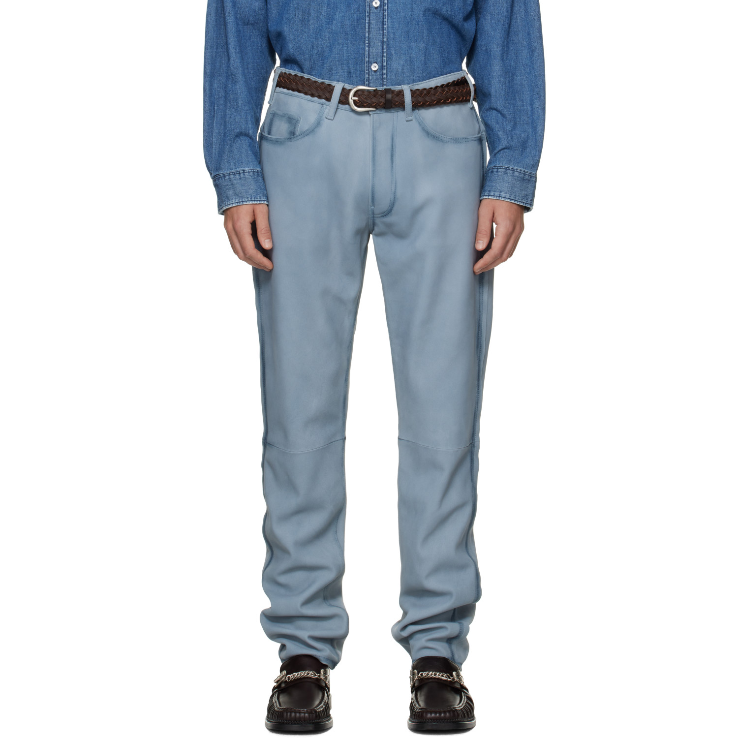 Acne Studios Blue 1979 Suede Trousers