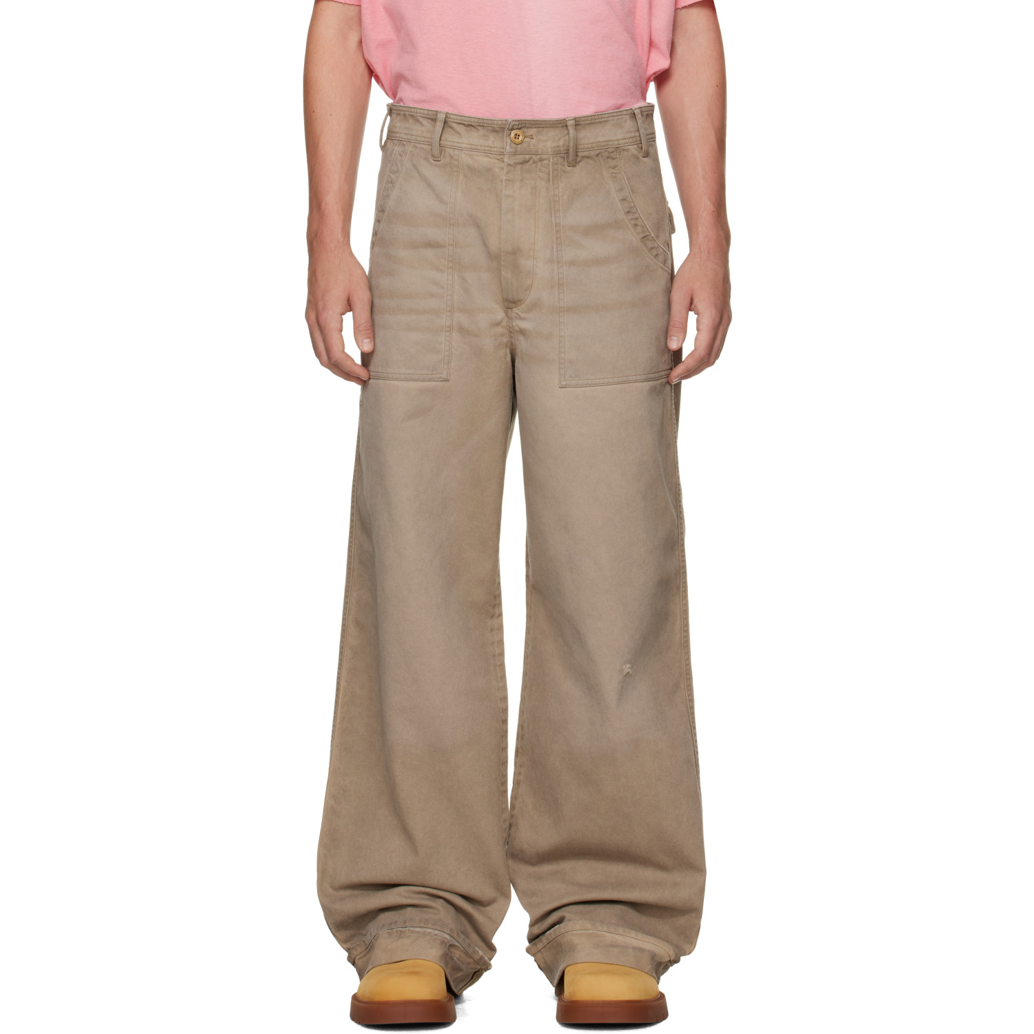 Acne Studios Beige Stained Twill Trousers