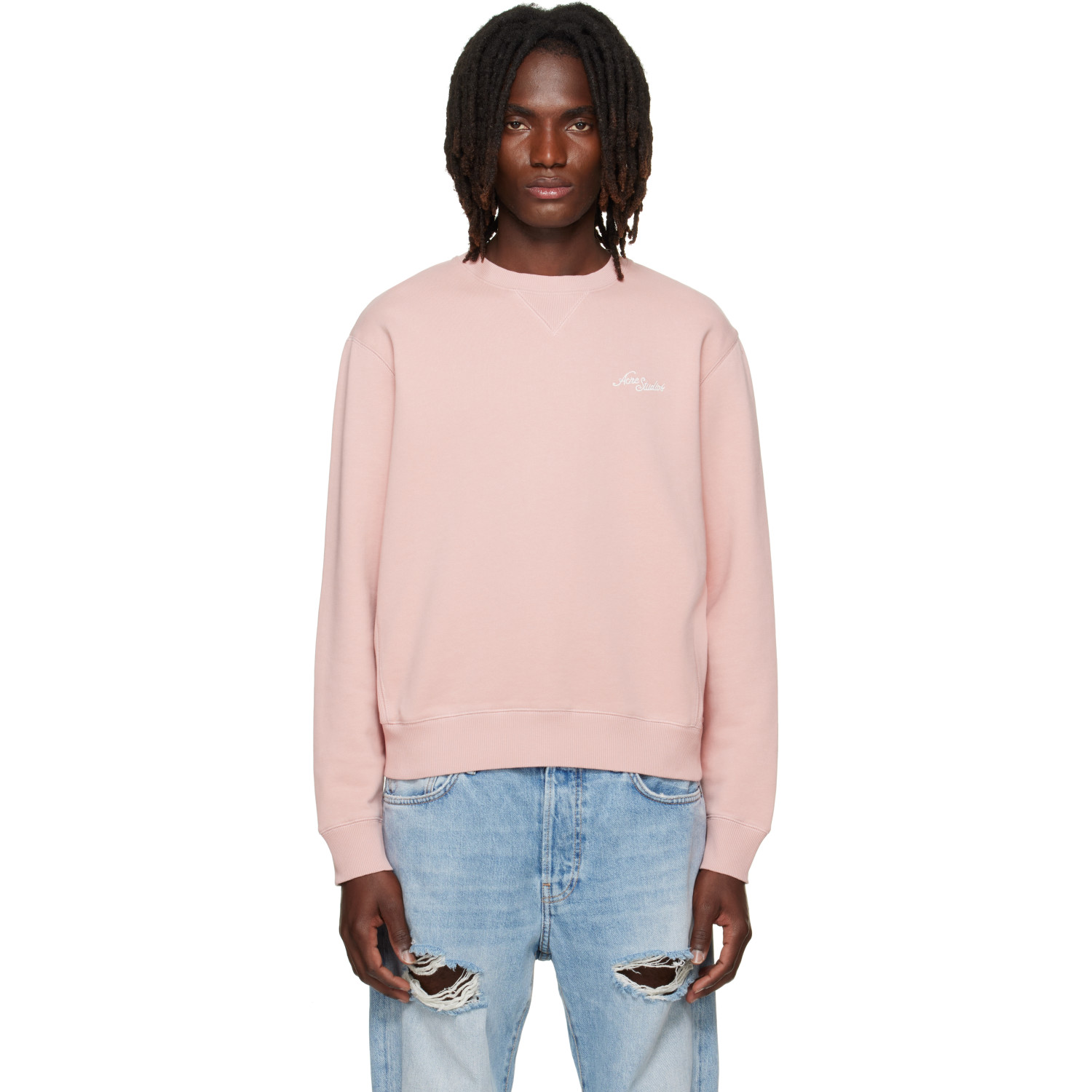 Acne Studios Pink Logo Fleece Sweatshirt