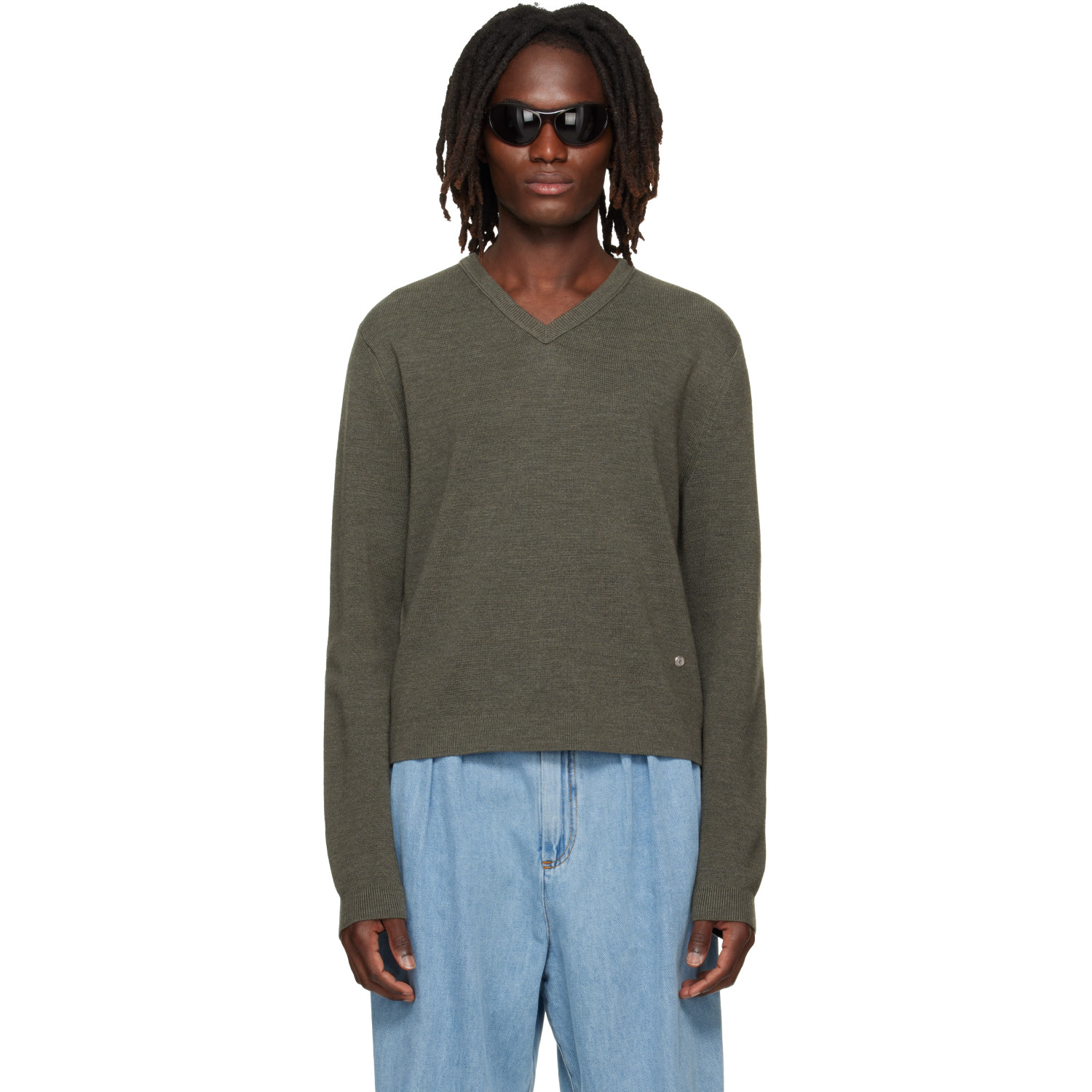 Acne Studios Khaki Merino Wool Sweater