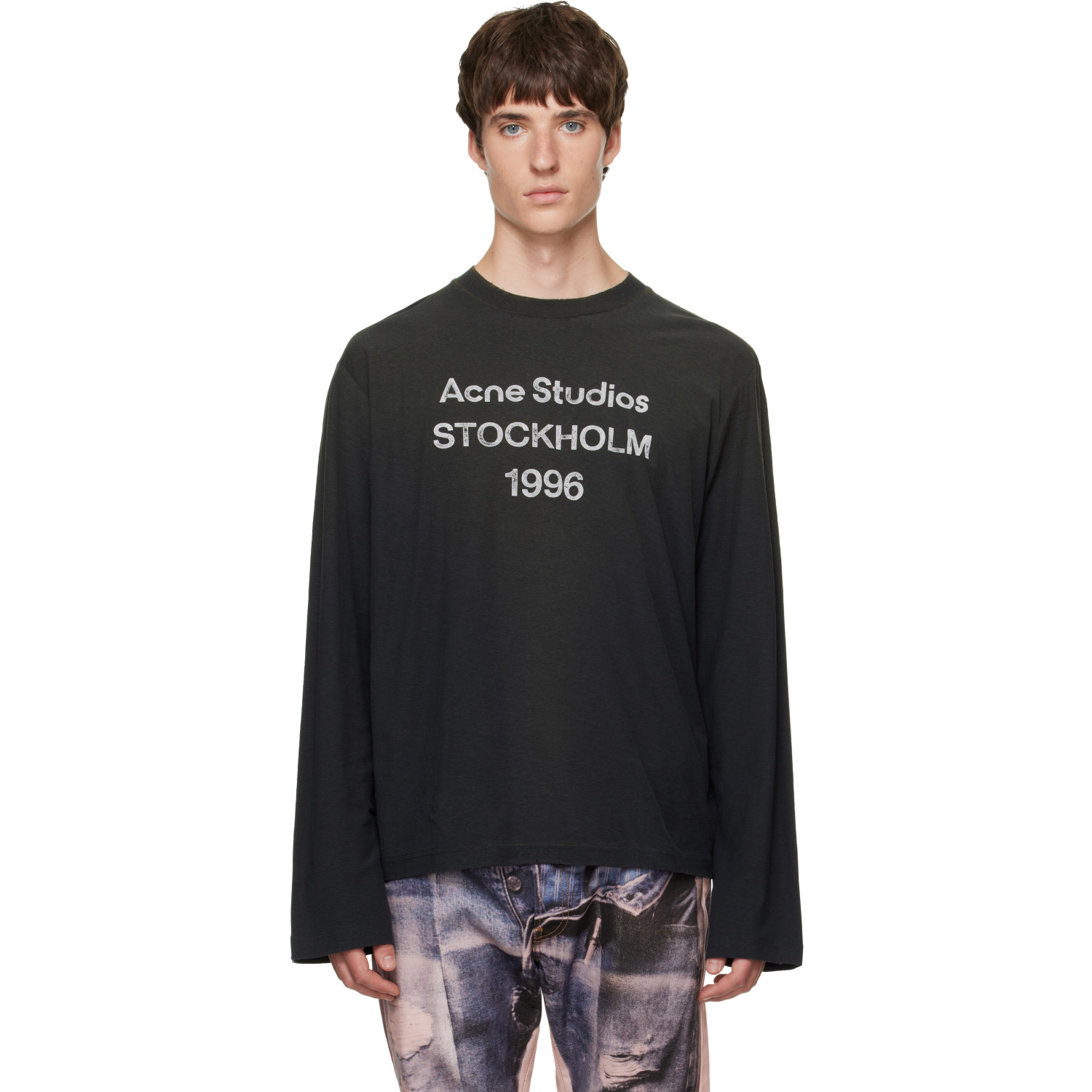 Acne Studios Black Sprayed '1996' Logo T-shirt
