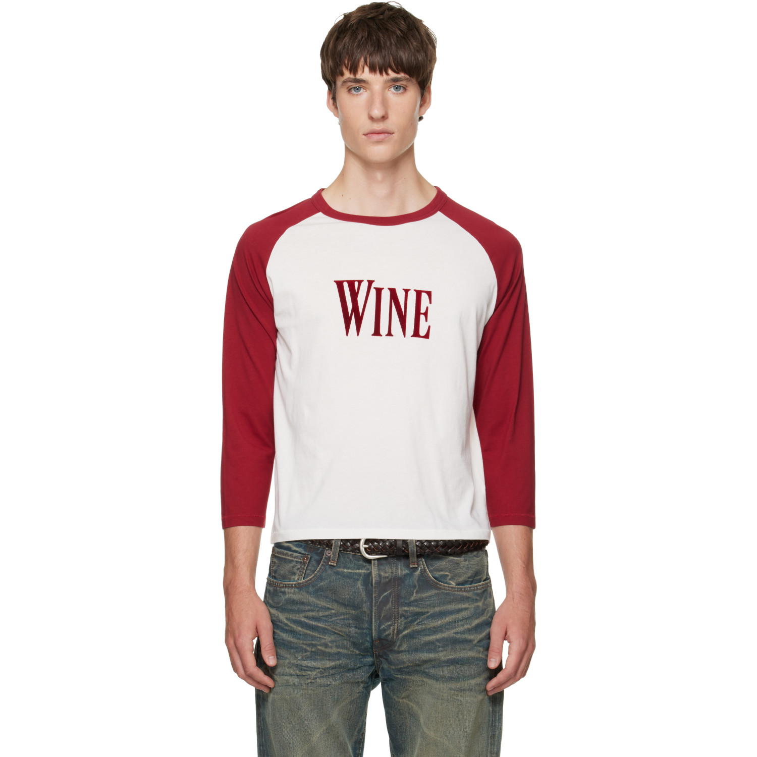 Acne Studios Off-White & Red 'Wine' Graphic T-shirt
