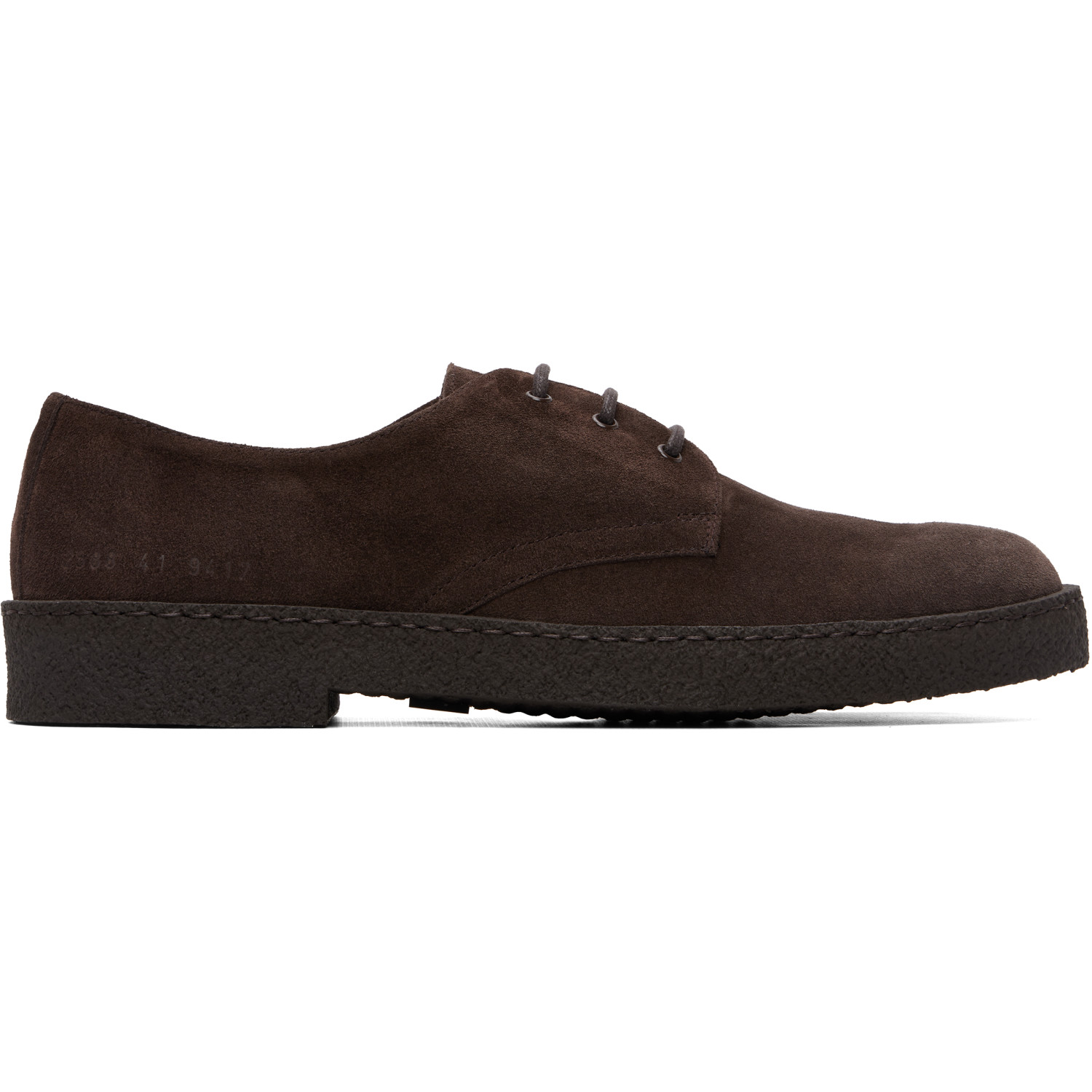 Common Projects Brown Suede Rubber Sole Derbys