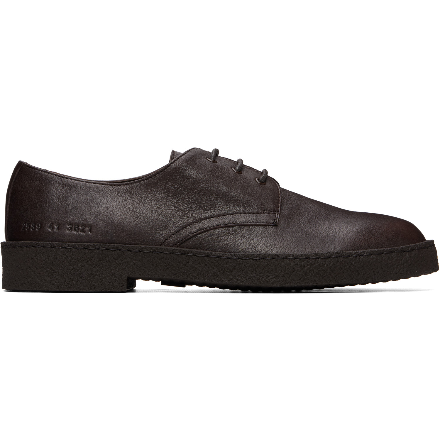 Common Projects Brown Leather Rubber Sole Derbys
