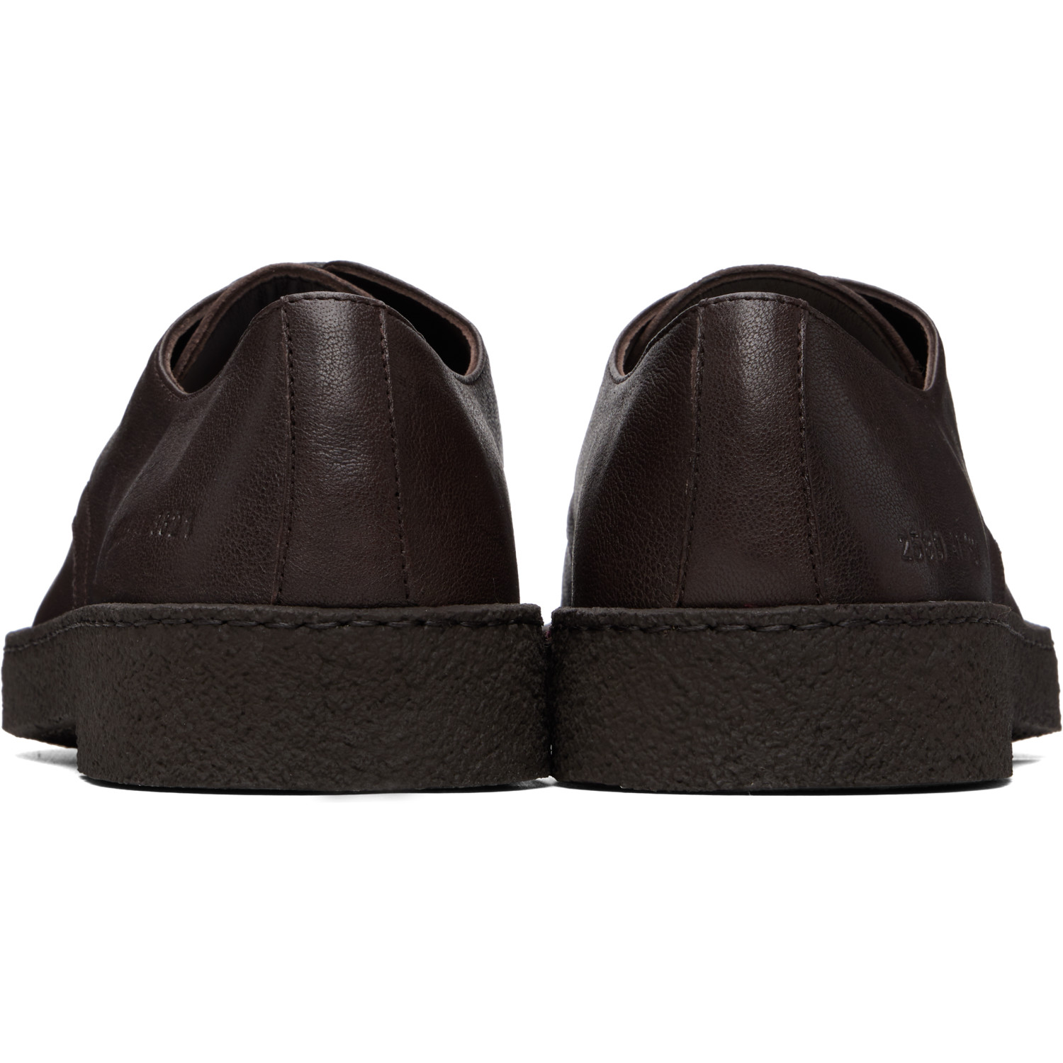COMMON PROJECTS 브라운 가죽 고무 밑창 더비 슈즈