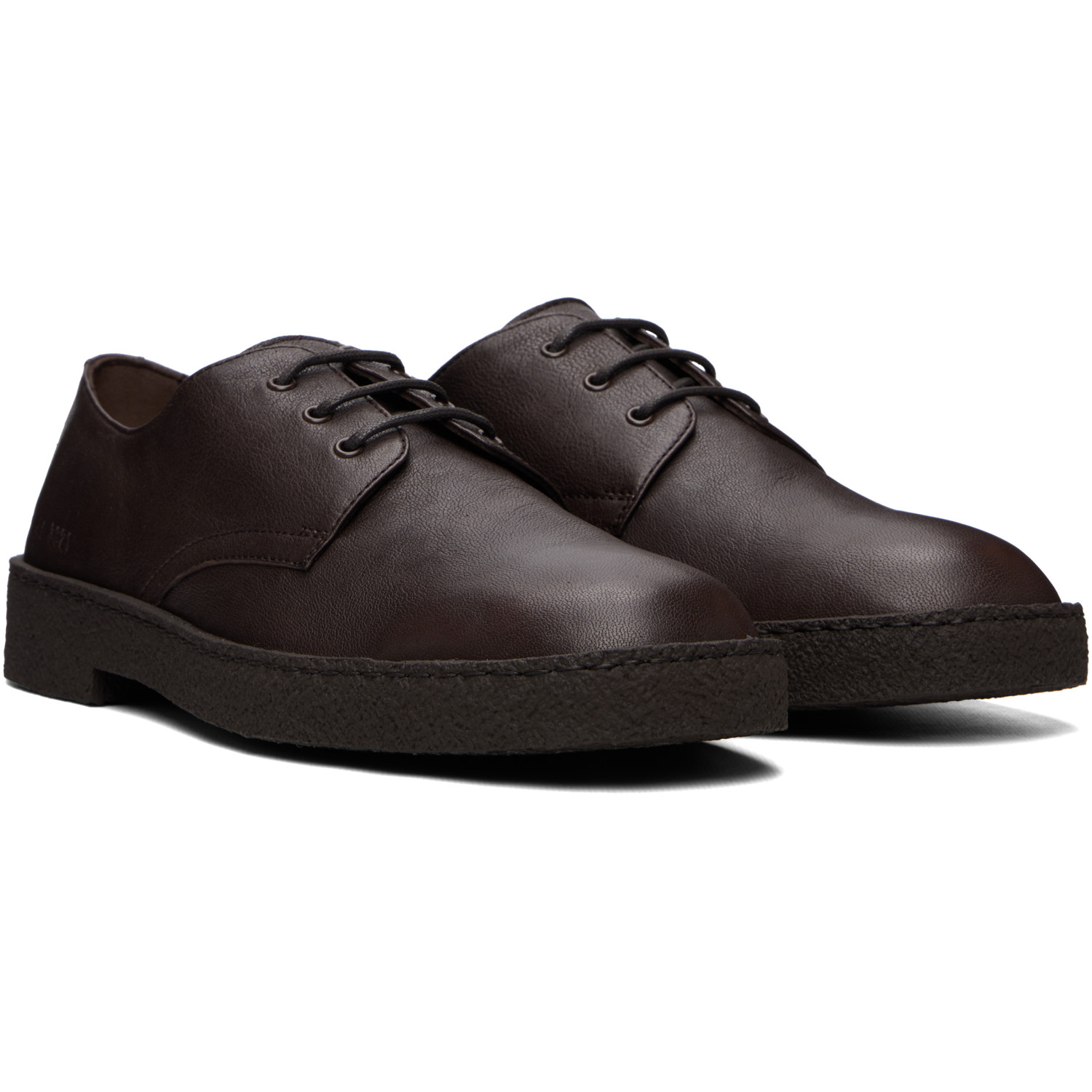 COMMON PROJECTS 브라운 가죽 고무 밑창 더비 슈즈