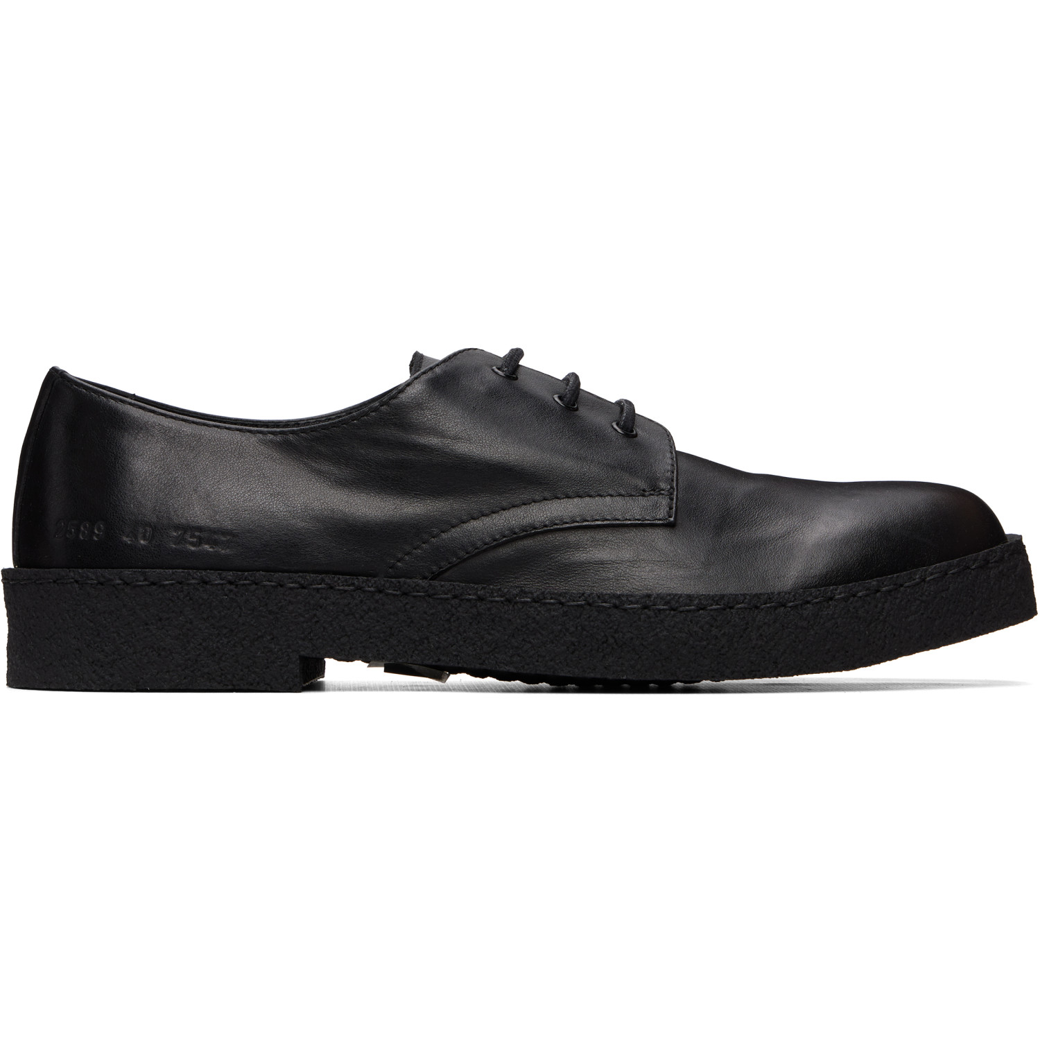 Common Projects Black Leather Rubber Sole Derbys