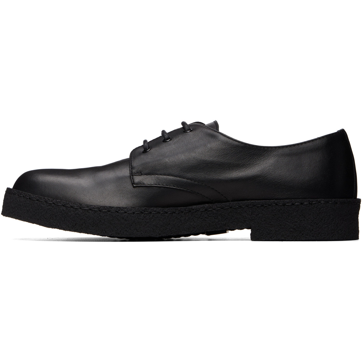 COMMON PROJECTS 블랙 가죽 고무 솔 더비