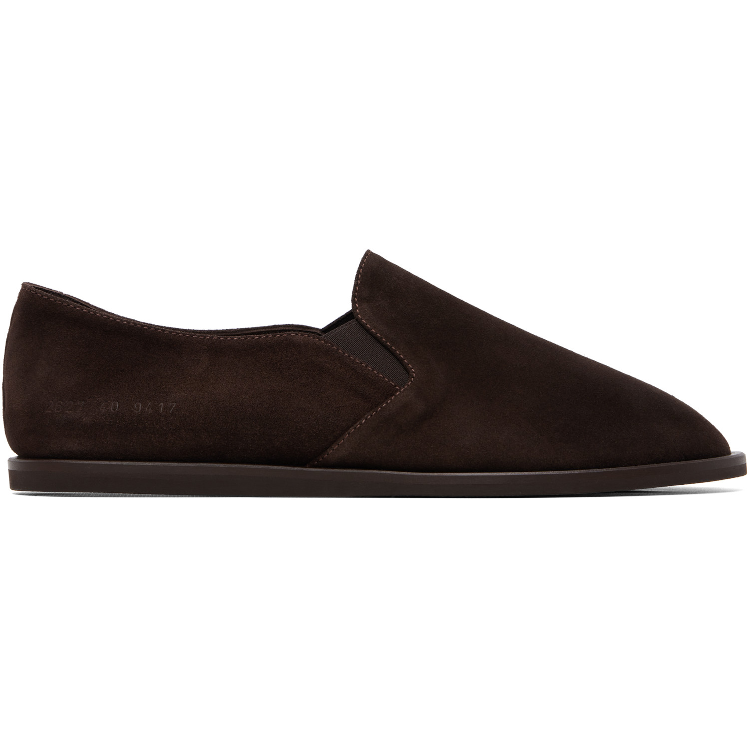 Common Projects Brown Suede Slippers