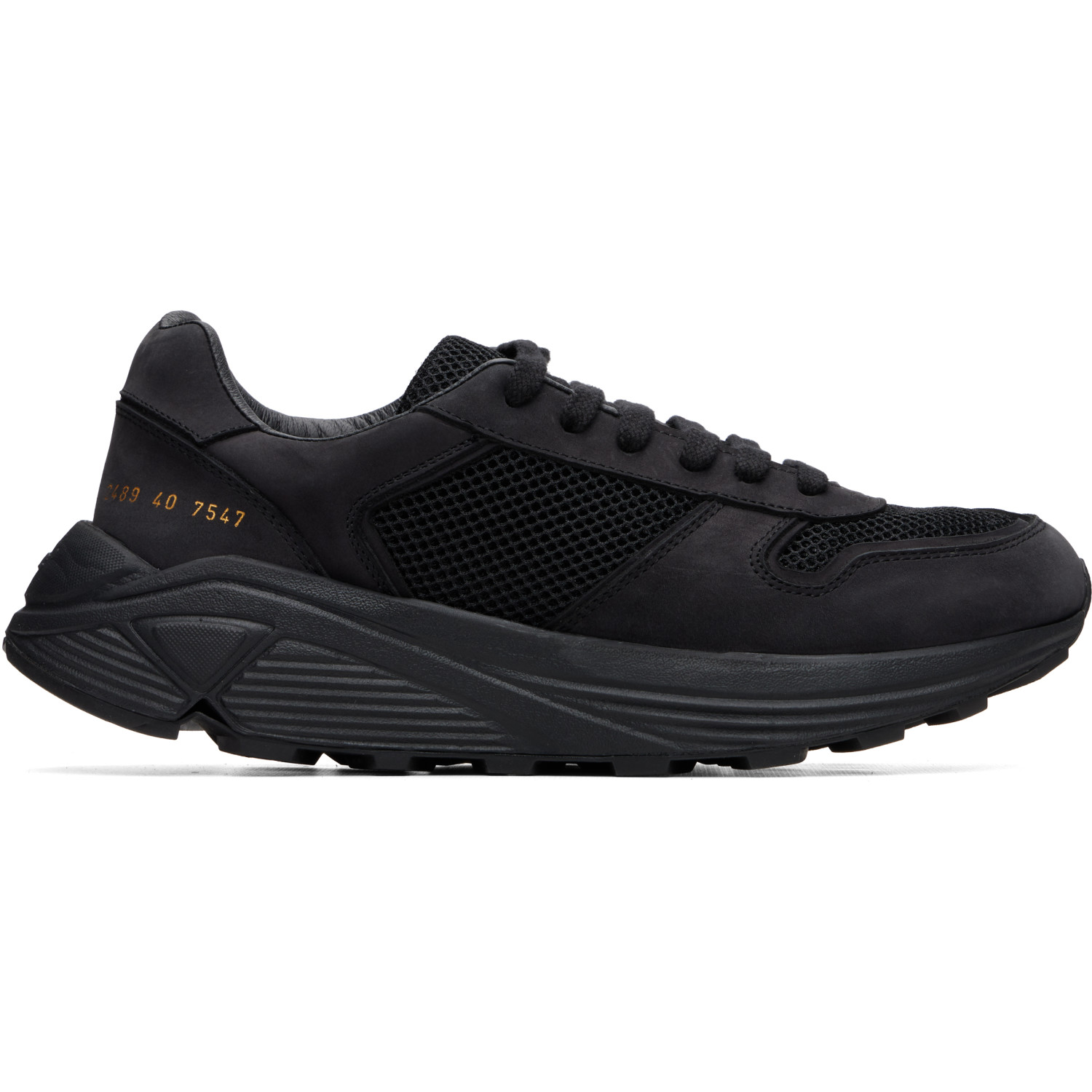Common Projects Black Premium Runner Sneakers