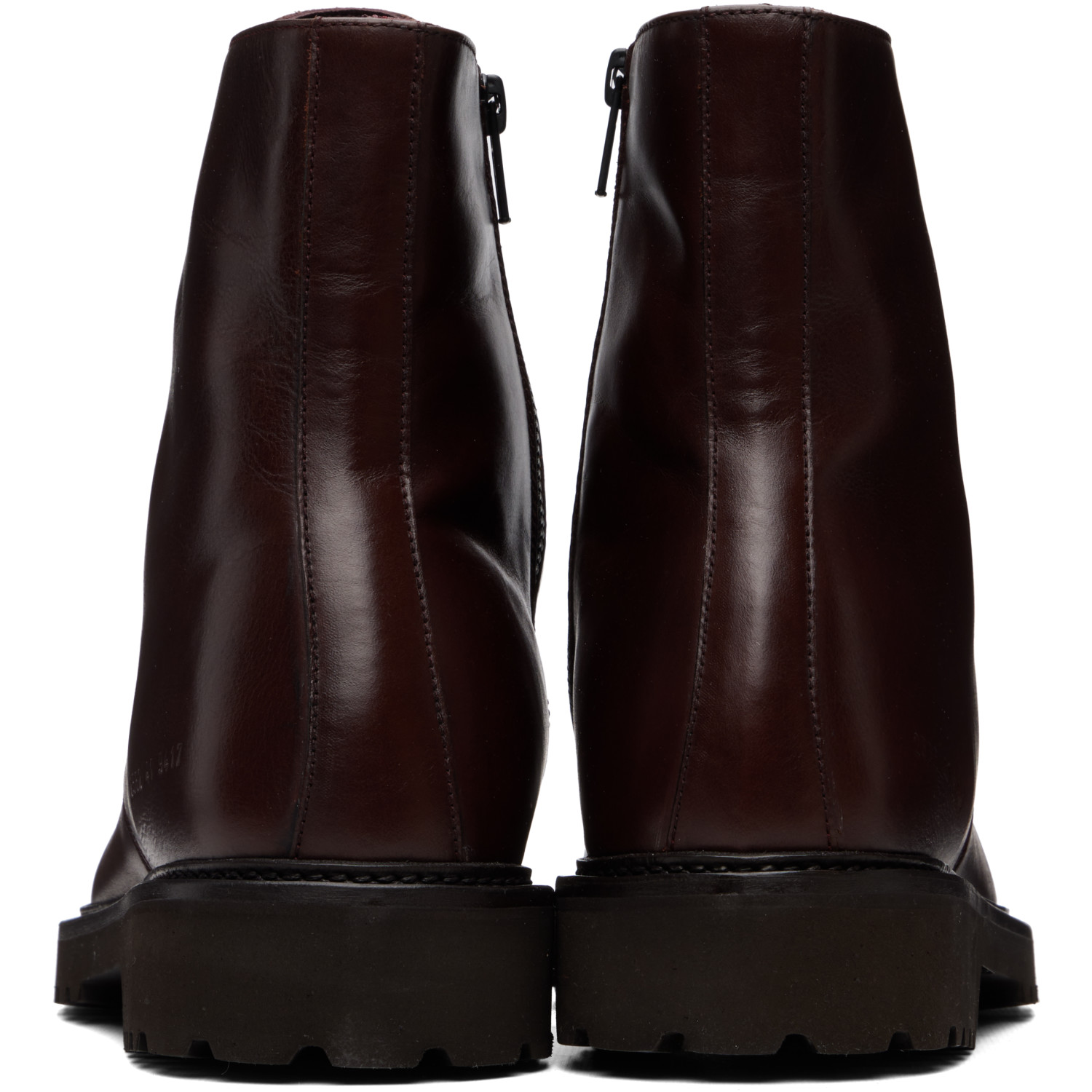 COMMON PROJECTS 버건디 버프 가죽 레이스업 부츠