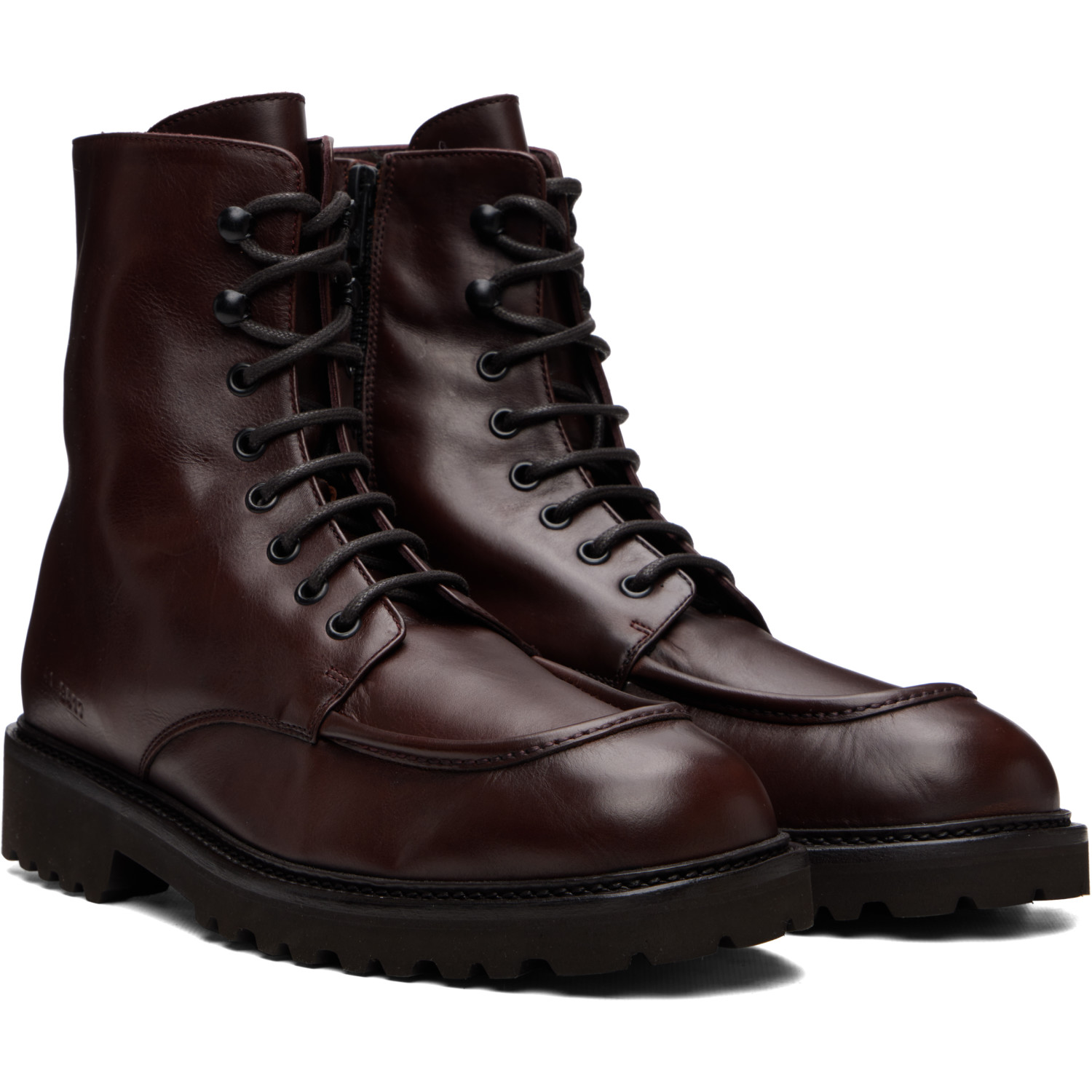 COMMON PROJECTS 버건디 버프 가죽 레이스업 부츠