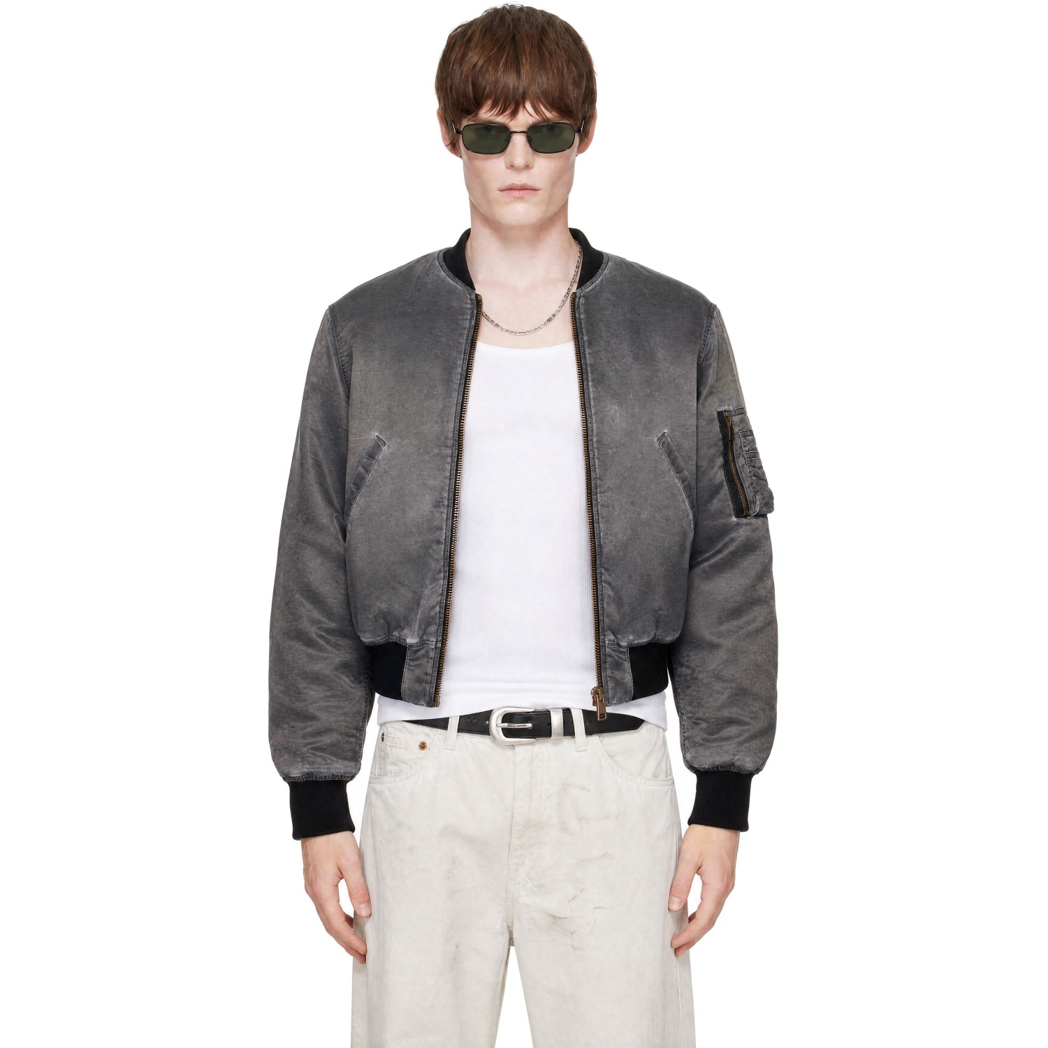 Stockholm (Surfboard) Club Gray Nylon Bomber Jacket